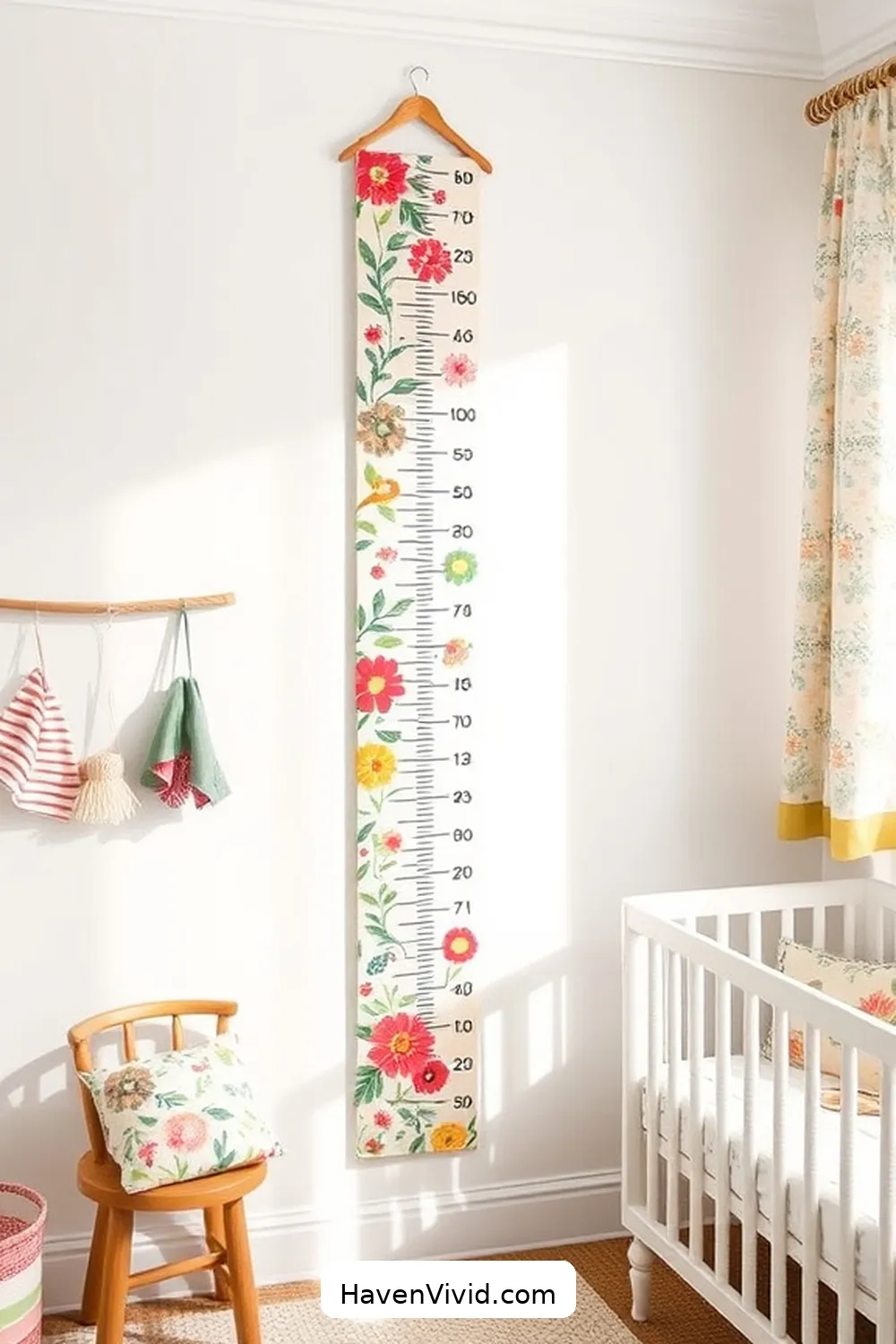 12 Creative Ways for Family-Friendly Living in Your Nursery Using Upcycled Fabric 13 Fabric Swatch Growth Chart for 12 Creative Ways for Family-Friendly Living in Your Nursery Using Upcycled Fabric