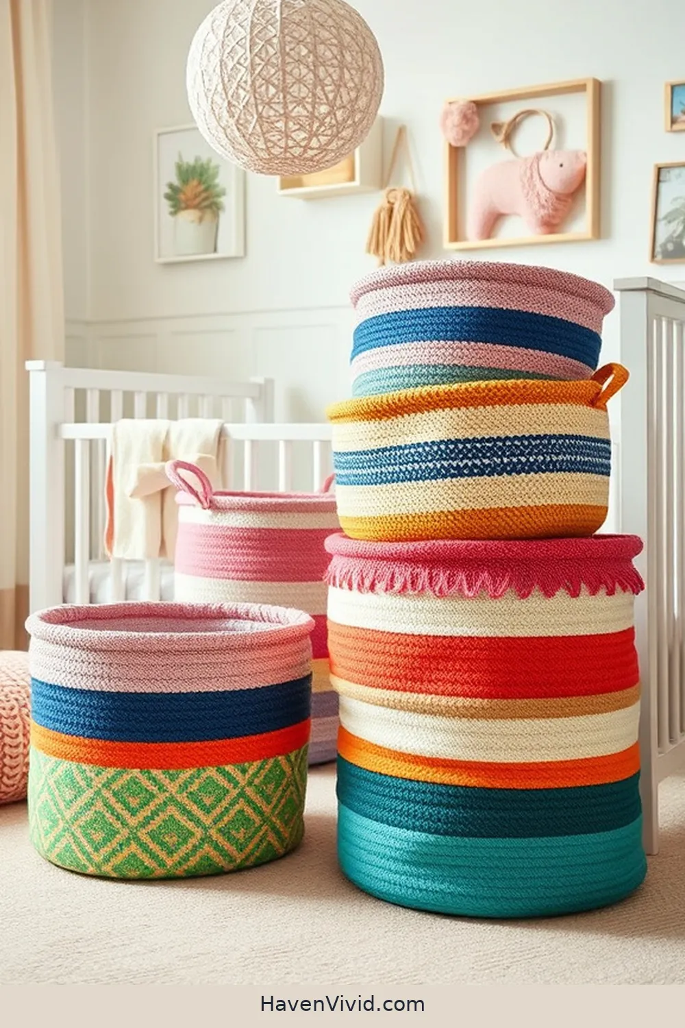 12 Creative Ways for Family-Friendly Living in Your Nursery Using Upcycled Fabric 5 Handmade Fabric Storage Baskets for 12 Creative Ways for Family-Friendly Living in Your Nursery Using Upcycled Fabric