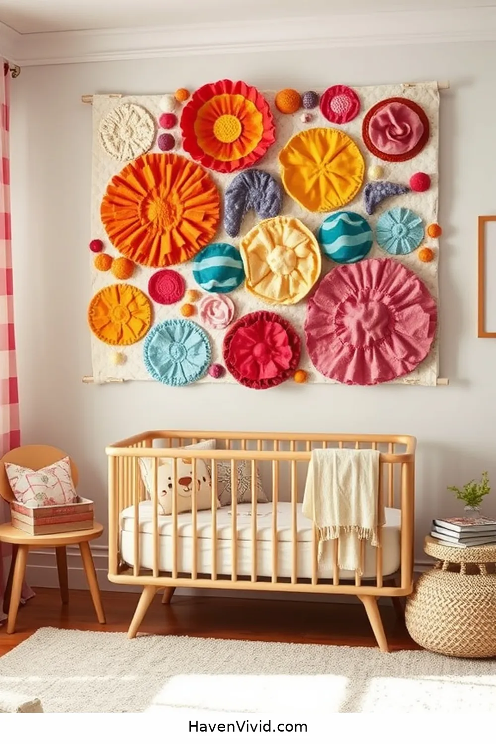 12 Creative Ways for Family-Friendly Living in Your Nursery Using Upcycled Fabric 9 Upcycled Fabric Wall Art for 12 Creative Ways for Family-Friendly Living in Your Nursery Using Upcycled Fabric