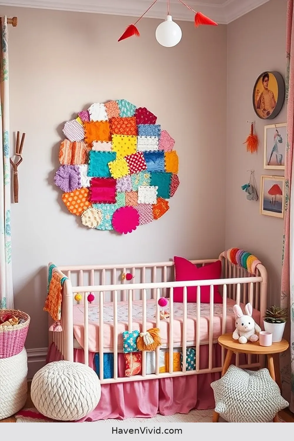 12 Creative Ways to Design Artistic Nursery Spaces Using Reclaimed Materials 11 Patchwork Fabric Art From Upcycled Textiles for 12 Creative Ways to Design Artistic Nursery Spaces Using Reclaimed Materials