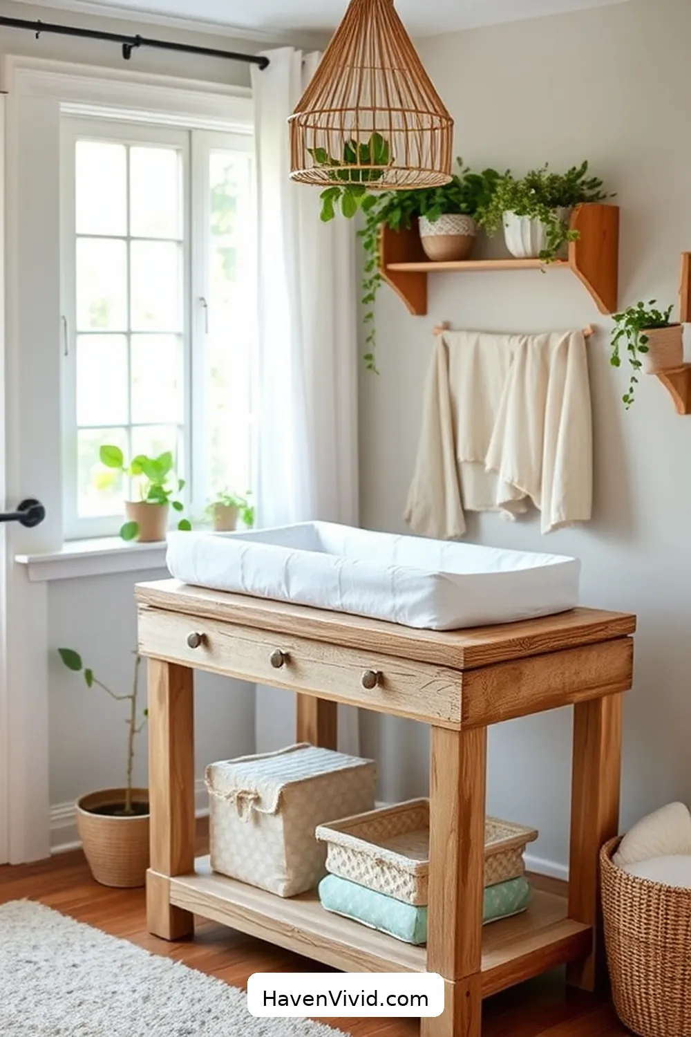 12 Creative Ways to Design Artistic Nursery Spaces Using Reclaimed Materials 12 Rustic Changing Table From Salvaged Wood for 12 Creative Ways to Design Artistic Nursery Spaces Using Reclaimed Materials