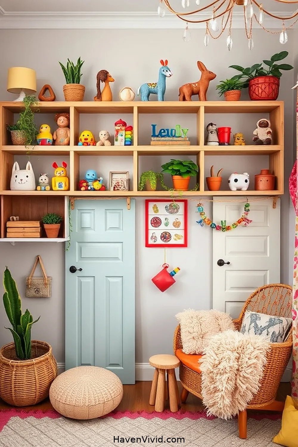 12 Creative Ways to Design Artistic Nursery Spaces Using Reclaimed Materials 8 Unique Shelving From Old Doors for 12 Creative Ways to Design Artistic Nursery Spaces Using Reclaimed Materials