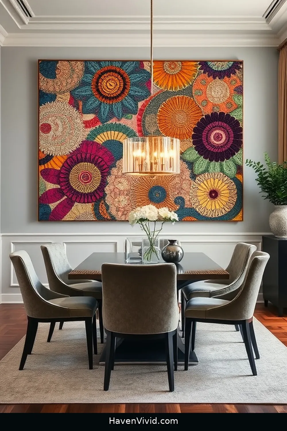12 Creative Ways to Transform Dining Room Spaces Using Upcycled Fabric 4 Create Fabric Wall Art for 12 Creative Ways to Transform Dining Room Spaces Using Upcycled Fabric