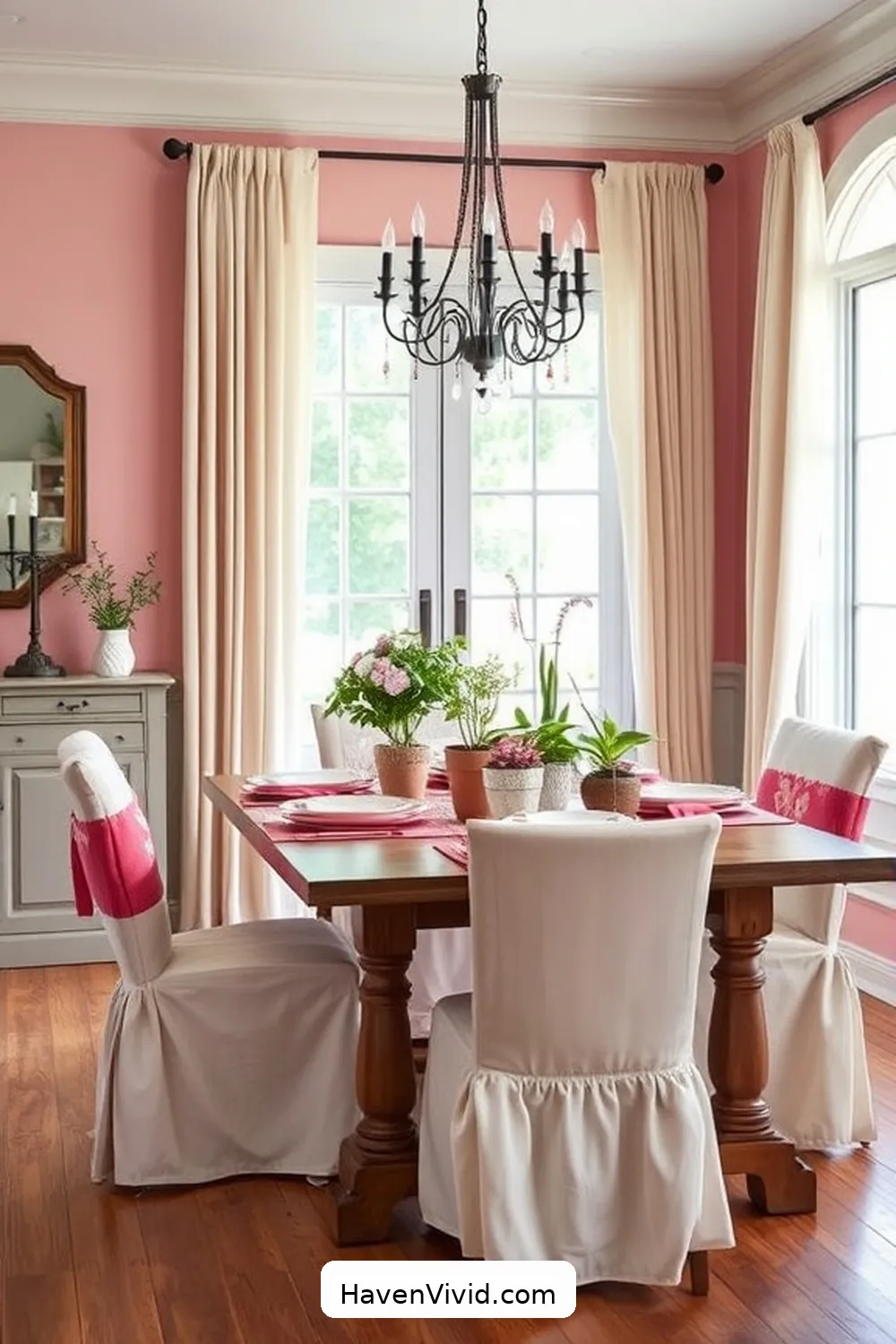 12 Creative Ways to Transform Dining Room Spaces Using Upcycled Fabric 11 Transform Old Curtains Into Slipcovers for 12 Creative Ways to Transform Dining Room Spaces Using Upcycled Fabric