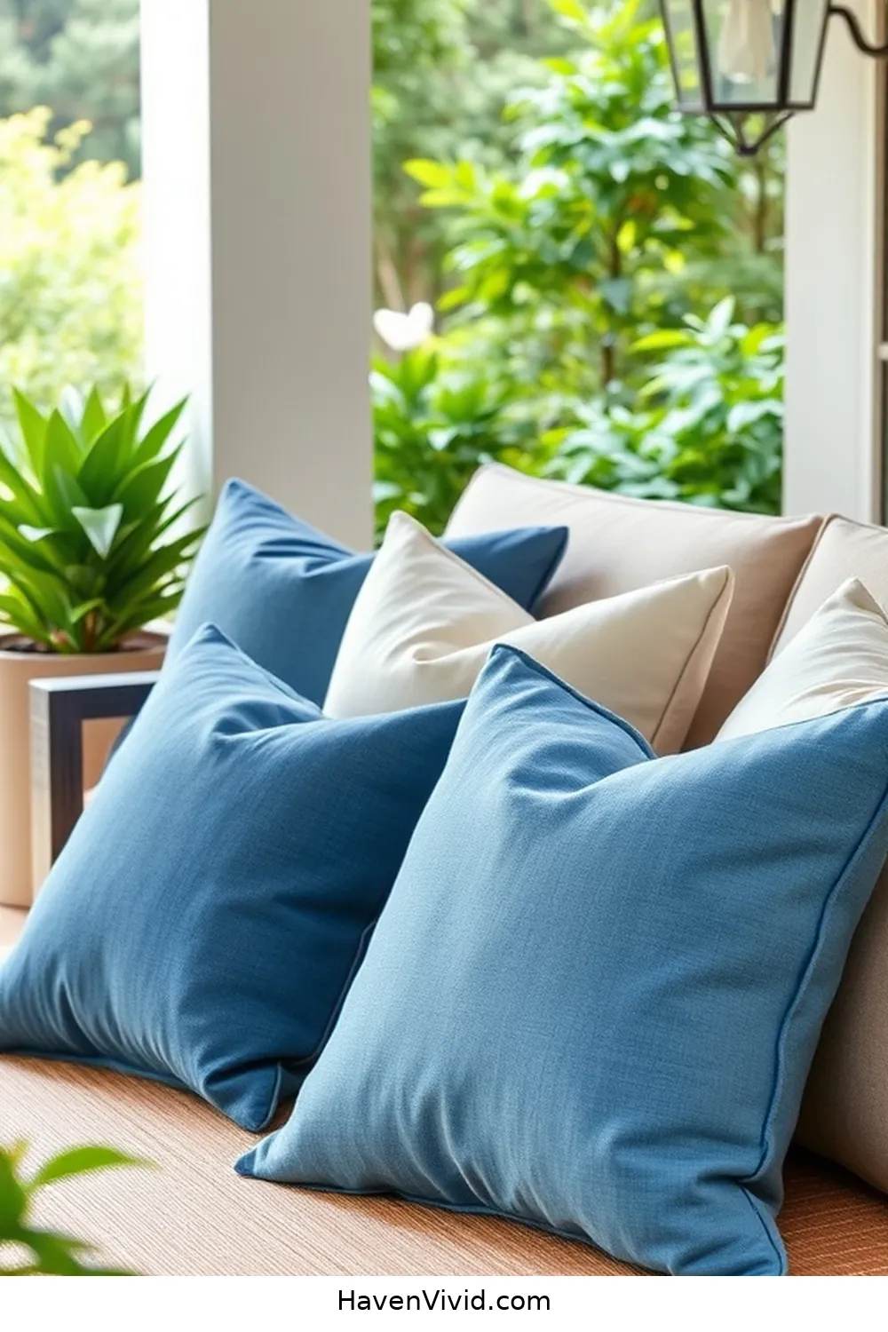 12 Essentials for Coastal Living on Your Outdoor Patio Using Natural Fibers 4 Cotton Canvas Pillows for 12 Essentials for Coastal Living on Your Outdoor Patio Using Natural Fibers