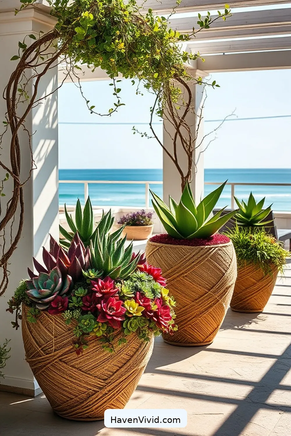 12 Essentials for Coastal Living on Your Outdoor Patio Using Natural Fibers 8 Hemp Planters for 12 Essentials for Coastal Living on Your Outdoor Patio Using Natural Fibers
