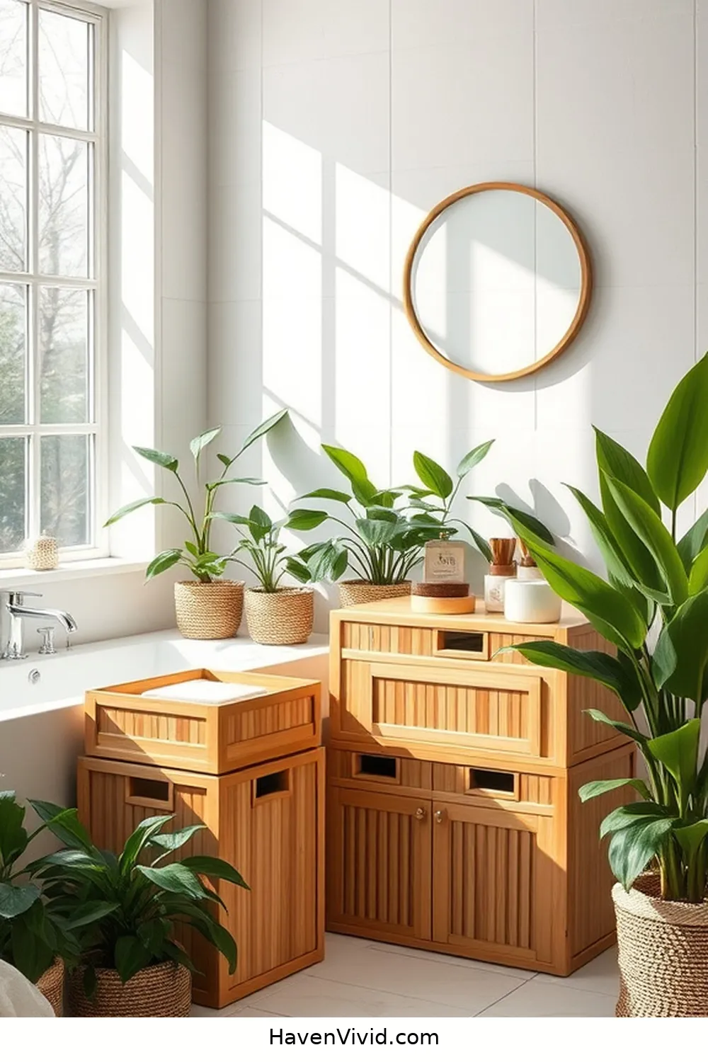 12 Ways for Eco-Friendly Living in Your Bathroom Using Bamboo 13 12. Bamboo Storage Bins for 12 Ways for Eco-Friendly Living in Your Bathroom Using Bamboo
