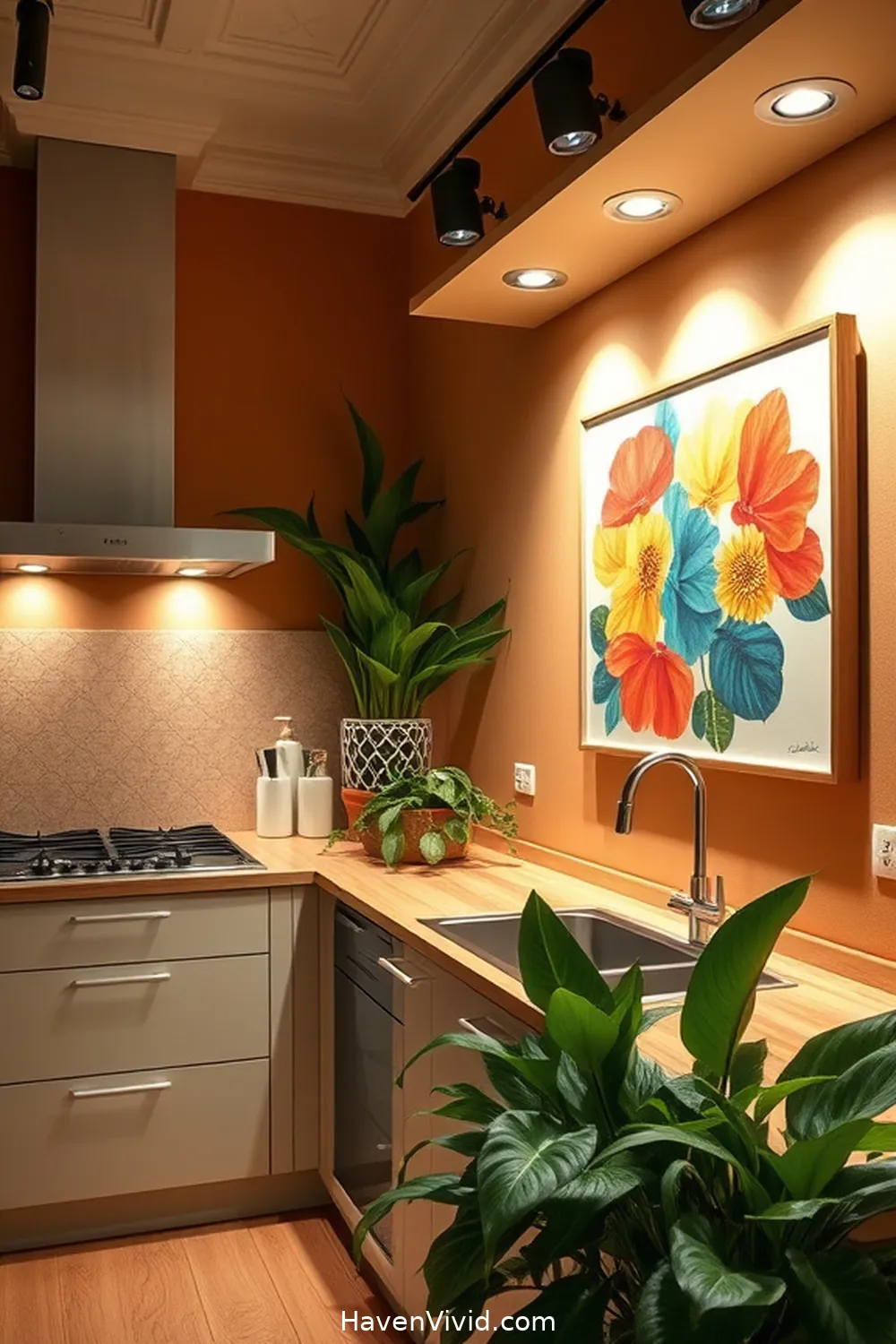 12 Ways for Eco-Friendly Living in Your Kitchen Using Solar-Powered Lights 8 Add Solar-Powered Spotlights for Artwork Display for 12 Ways for Eco-Friendly Living in Your Kitchen Using Solar-Powered Lights