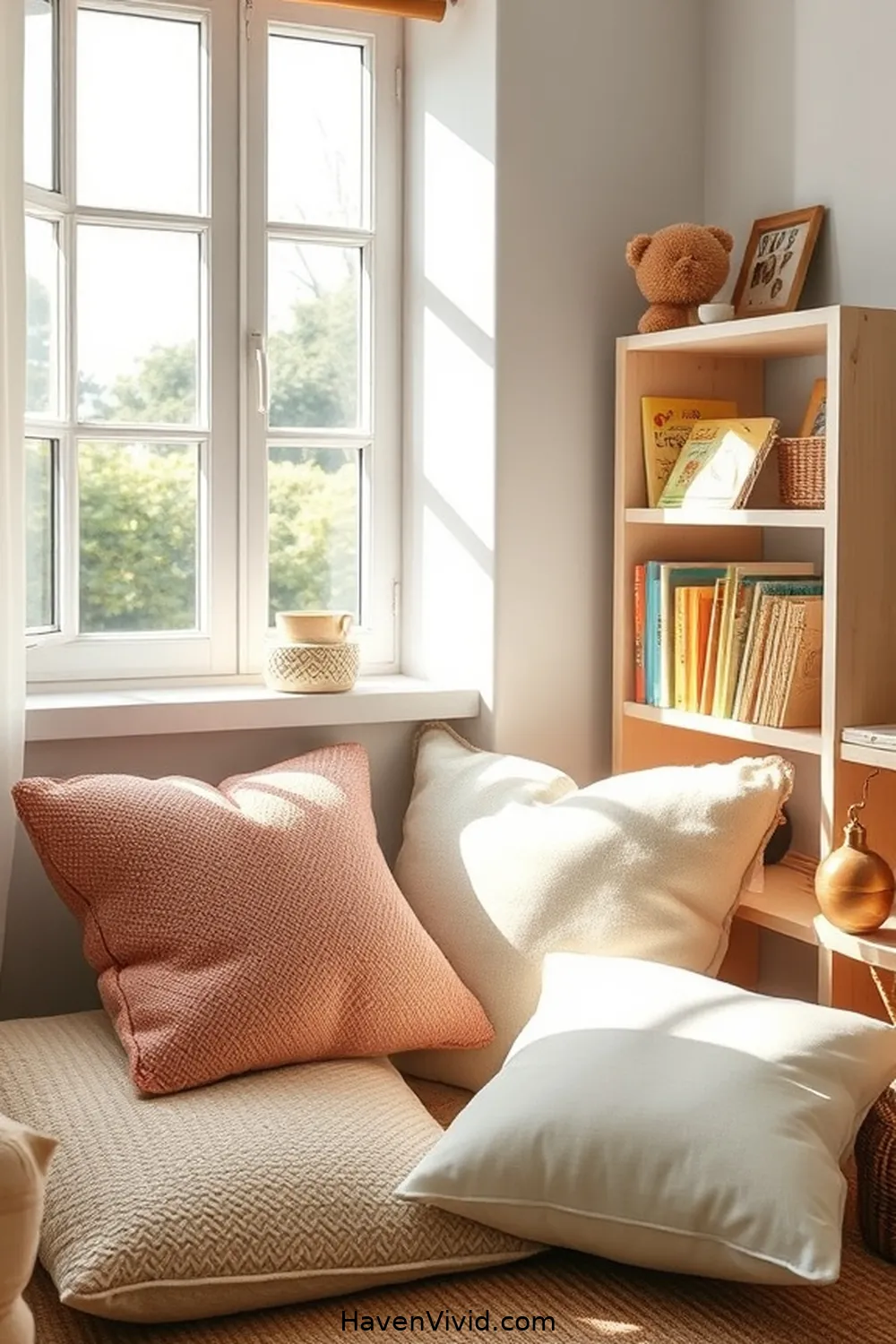 12 Ways to Create a Family-Friendly Living Room Using Organic Cotton 7 Create a Reading Nook With Organic Cotton Cushions for 12 Ways to Create a Family-Friendly Living Room Using Organic Cotton