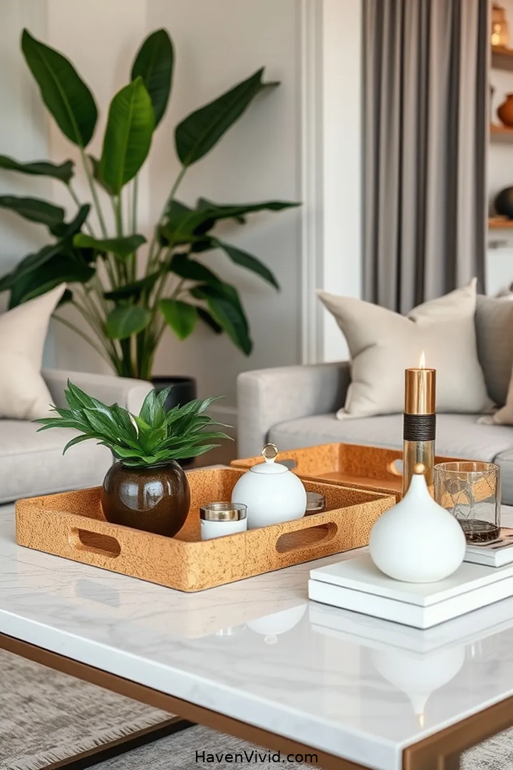 Cork Decorative Trays for 12 Ways to Create a Glamorous Lifestyle in Your Living Room Using Cork Decor