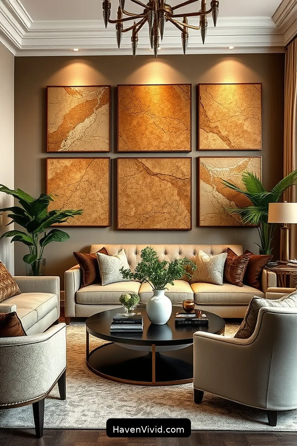 Statement Cork Wall Art for 12 Ways to Create a Glamorous Lifestyle in Your Living Room Using Cork Decor