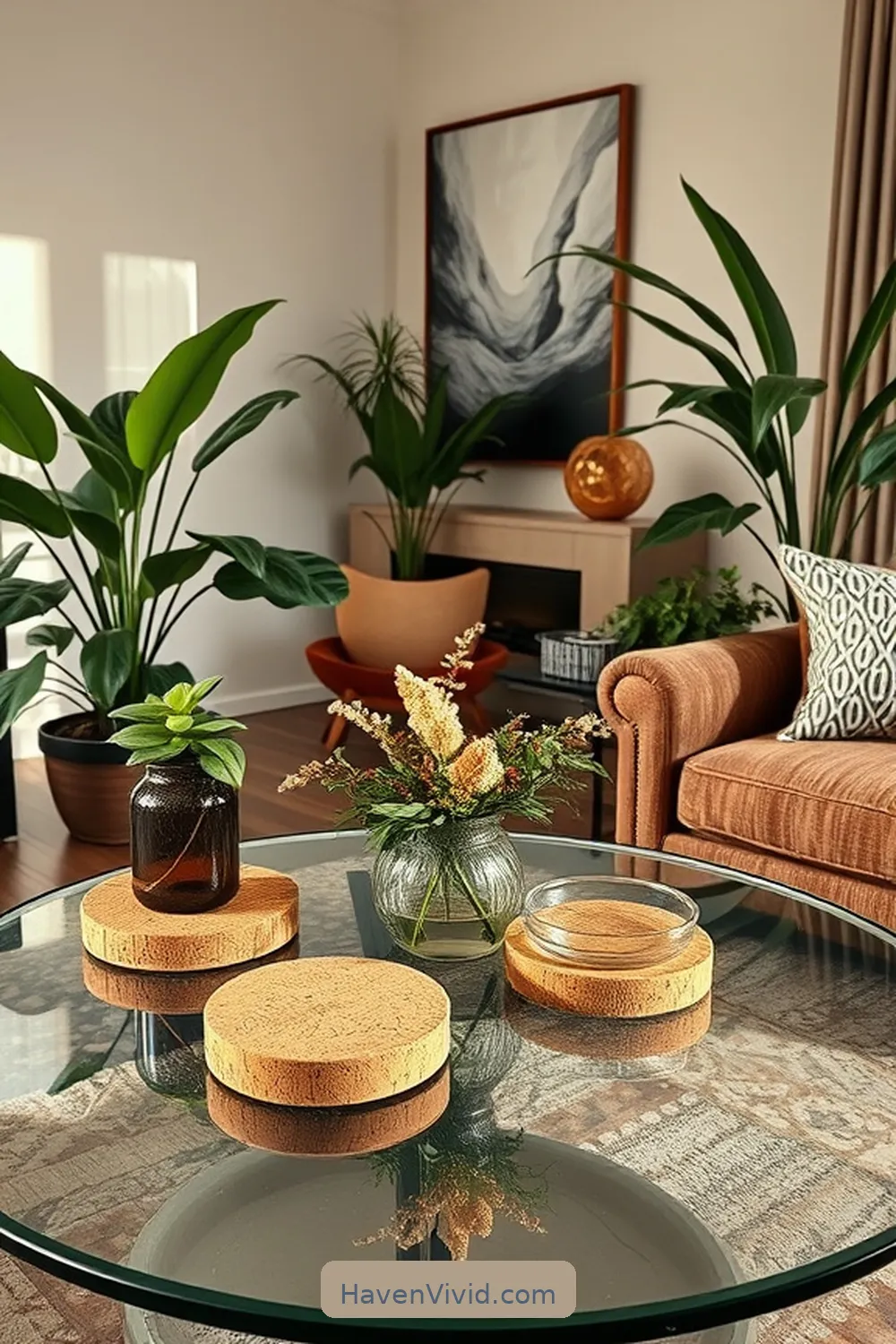 Stylish Cork Coasters for 12 Ways to Create a Glamorous Lifestyle in Your Living Room Using Cork Decor