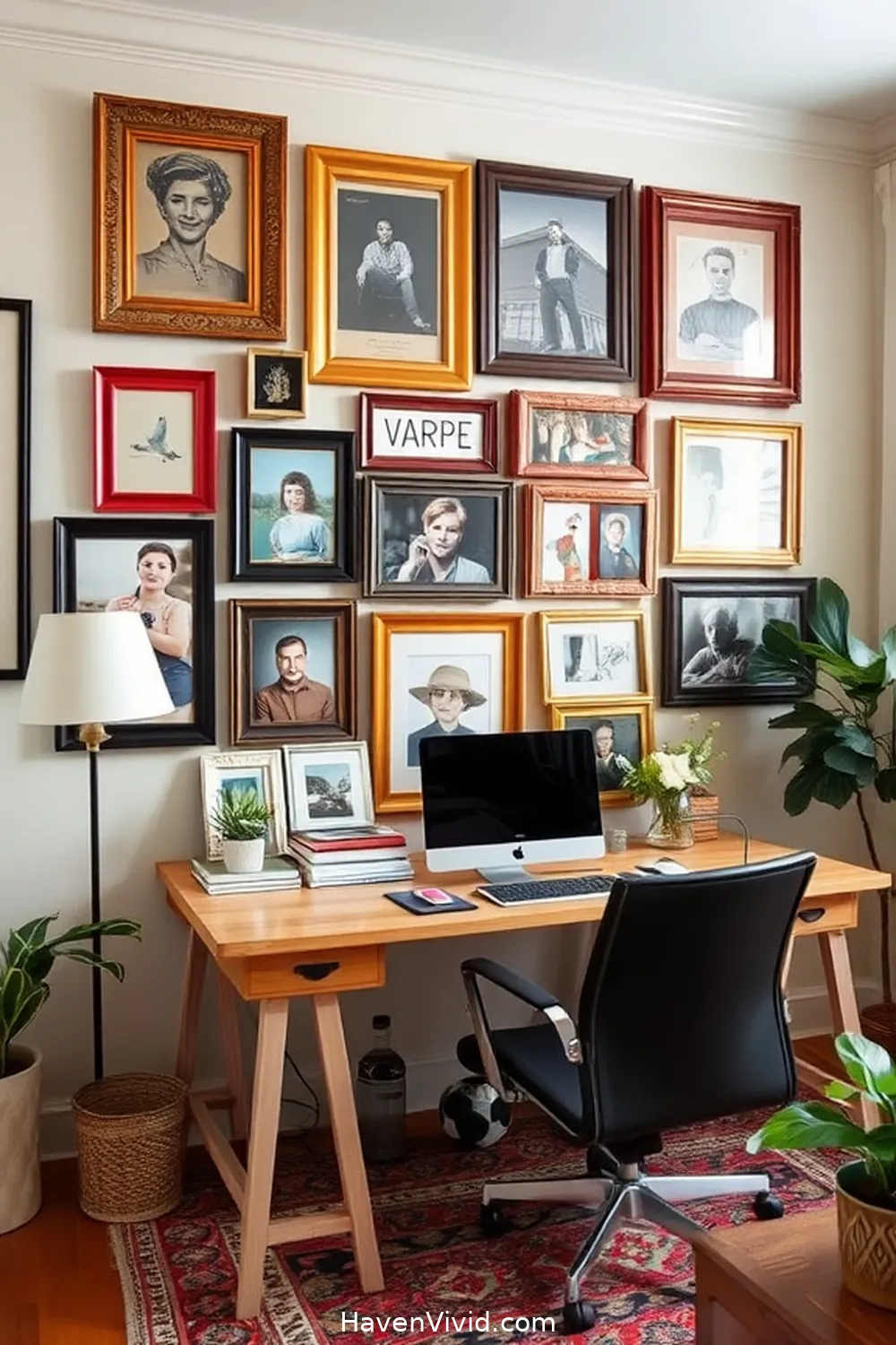 12 Ways to Design a Family-Friendly Living Home Office Using Reclaimed Materials 9 Craft a Family Gallery Wall From Salvaged Frames for 12 Ways to Design a Family-Friendly Living Home Office Using Reclaimed Materials