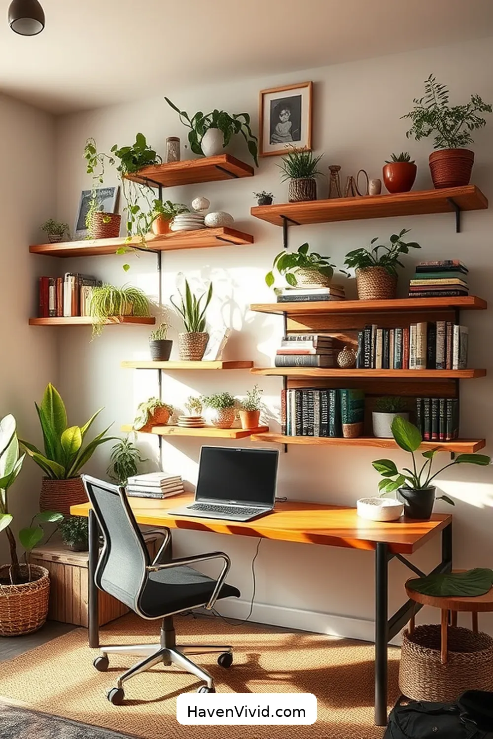 12 Ways to Design a Family-Friendly Living Home Office Using Reclaimed Materials 4 Create a Wall of Shelves From Pallets for 12 Ways to Design a Family-Friendly Living Home Office Using Reclaimed Materials