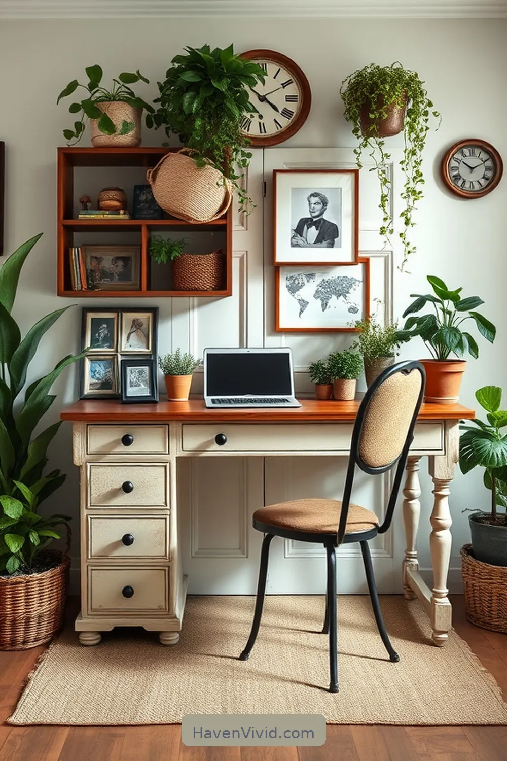 12 Ways to Design a Family-Friendly Living Home Office Using Reclaimed Materials 3 Repurpose Old Doors as Desks for 12 Ways to Design a Family-Friendly Living Home Office Using Reclaimed Materials