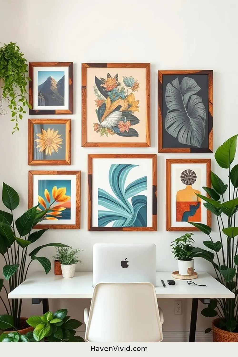 Create a Wall Art Gallery With Reclaimed Materials for 12 Ways to Embrace a Minimalist Lifestyle in Your Home Office Using Reclaimed Materials