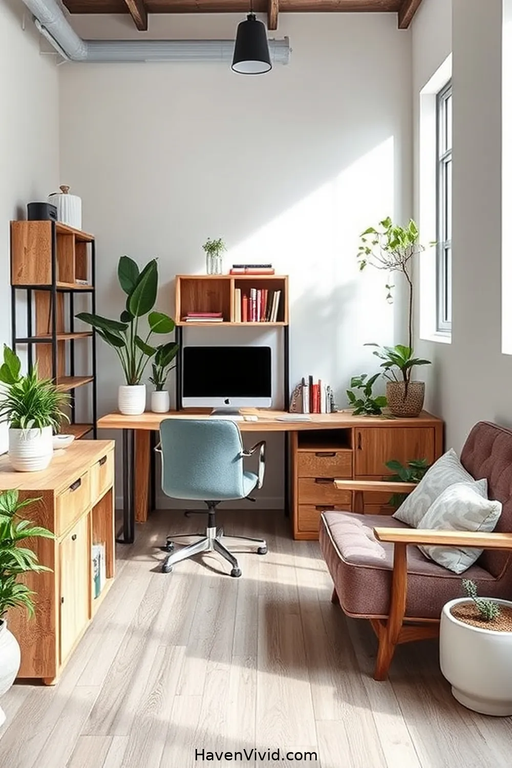 Implement a Multi-Purpose Workspace for 12 Ways to Embrace a Minimalist Lifestyle in Your Home Office Using Reclaimed Materials