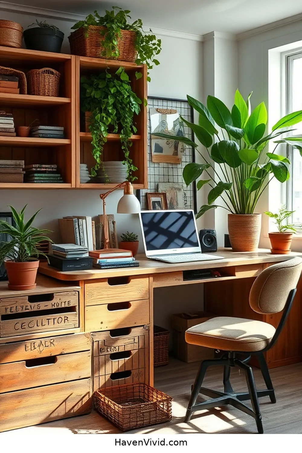 Use Vintage Storage Solutions for 12 Ways to Embrace a Minimalist Lifestyle in Your Home Office Using Reclaimed Materials