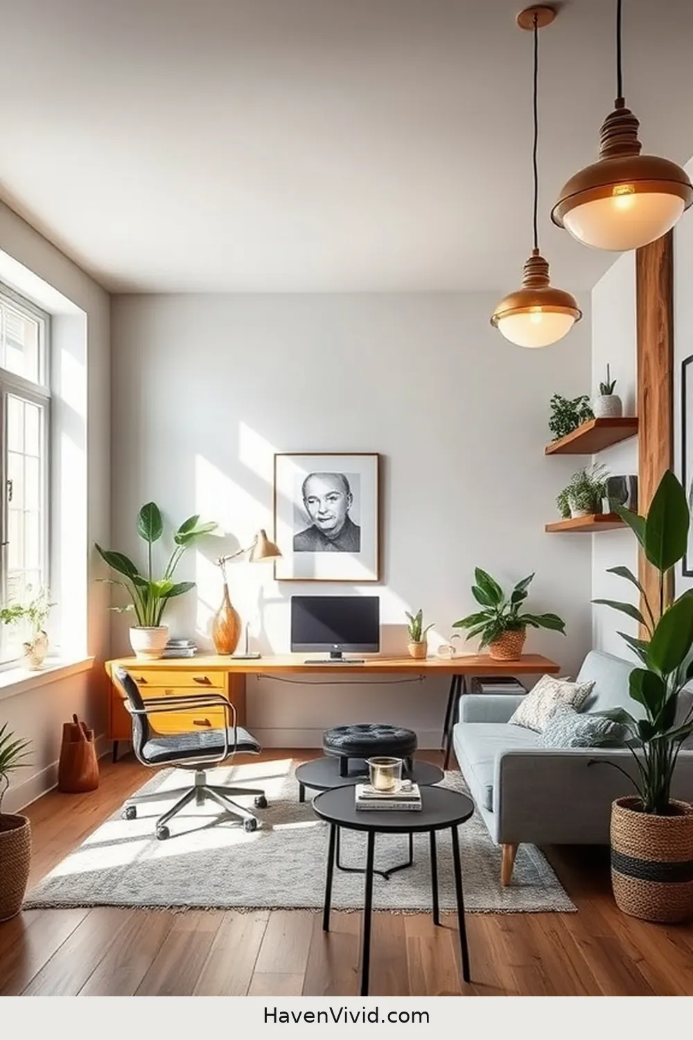 Utilize Repurposed Lighting Fixtures for 12 Ways to Embrace a Minimalist Lifestyle in Your Home Office Using Reclaimed Materials