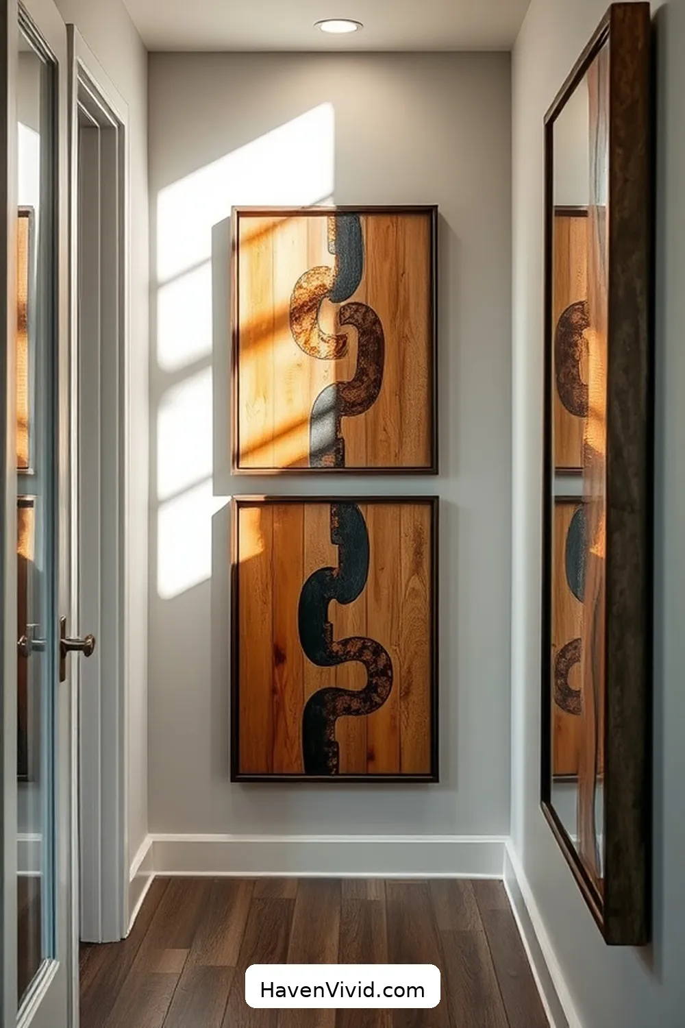 12 Ways to Embrace a Minimalist Lifestyle in the Hallway Using Reclaimed Materials 4 Framed Artwork From Salvaged Materials for 12 Ways to Embrace a Minimalist Lifestyle in the Hallway Using Reclaimed Materials