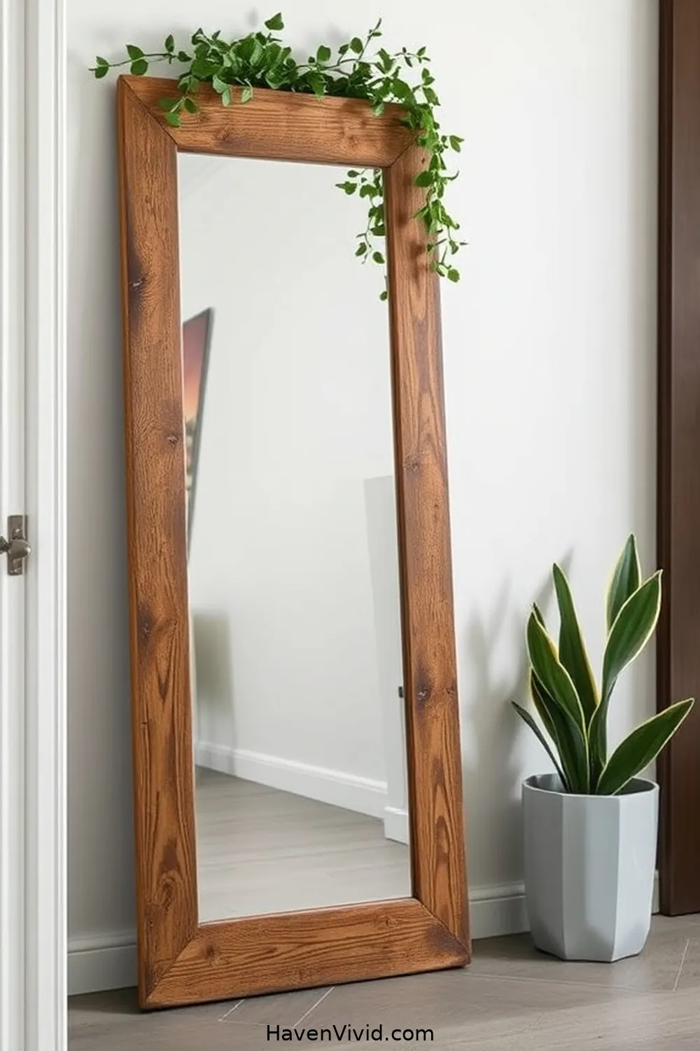 12 Ways to Embrace a Minimalist Lifestyle in the Hallway Using Reclaimed Materials 9 Refinished Mirror With Salvaged Frame for 12 Ways to Embrace a Minimalist Lifestyle in the Hallway Using Reclaimed Materials