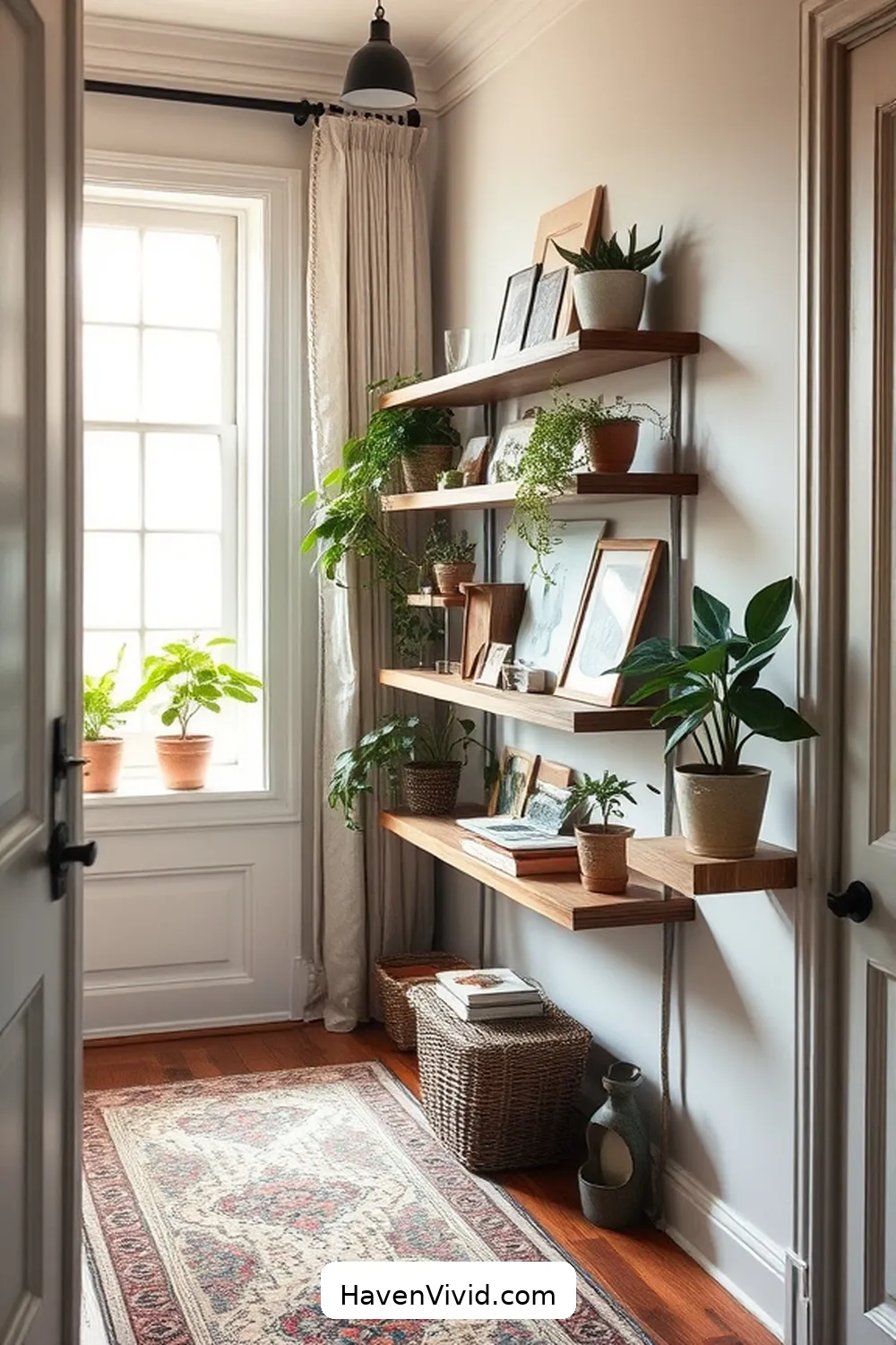 12 Ways to Embrace a Minimalist Lifestyle in the Hallway Using Reclaimed Materials 2 Repurposed Wood Shelving for 12 Ways to Embrace a Minimalist Lifestyle in the Hallway Using Reclaimed Materials