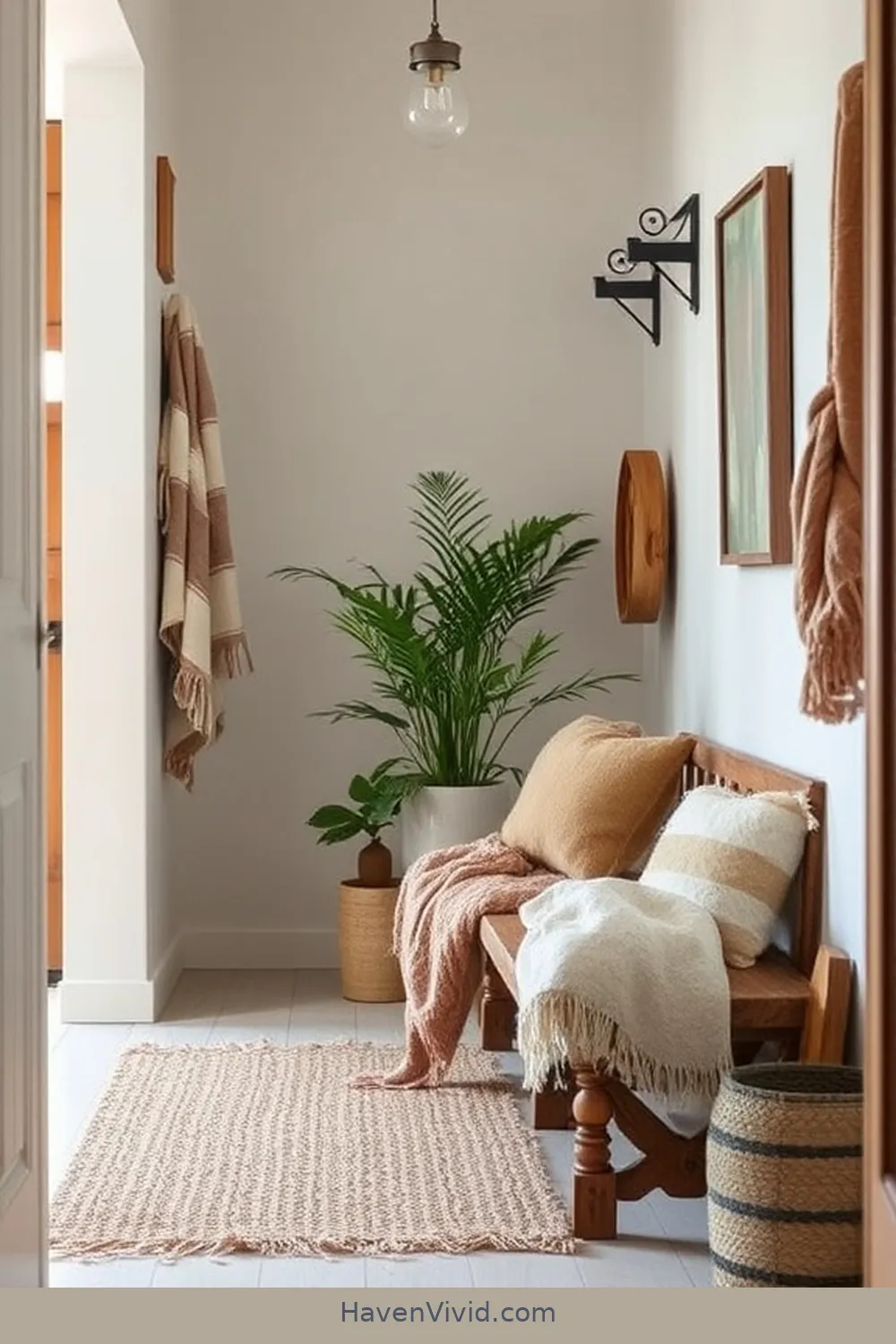 12 Ways to Enhance Farmhouse Living in Your Hallway Using Natural Fibers 13 Accessorize With Organic Fiber Throws for 12 Ways to Enhance Farmhouse Living in Your Hallway Using Natural Fibers