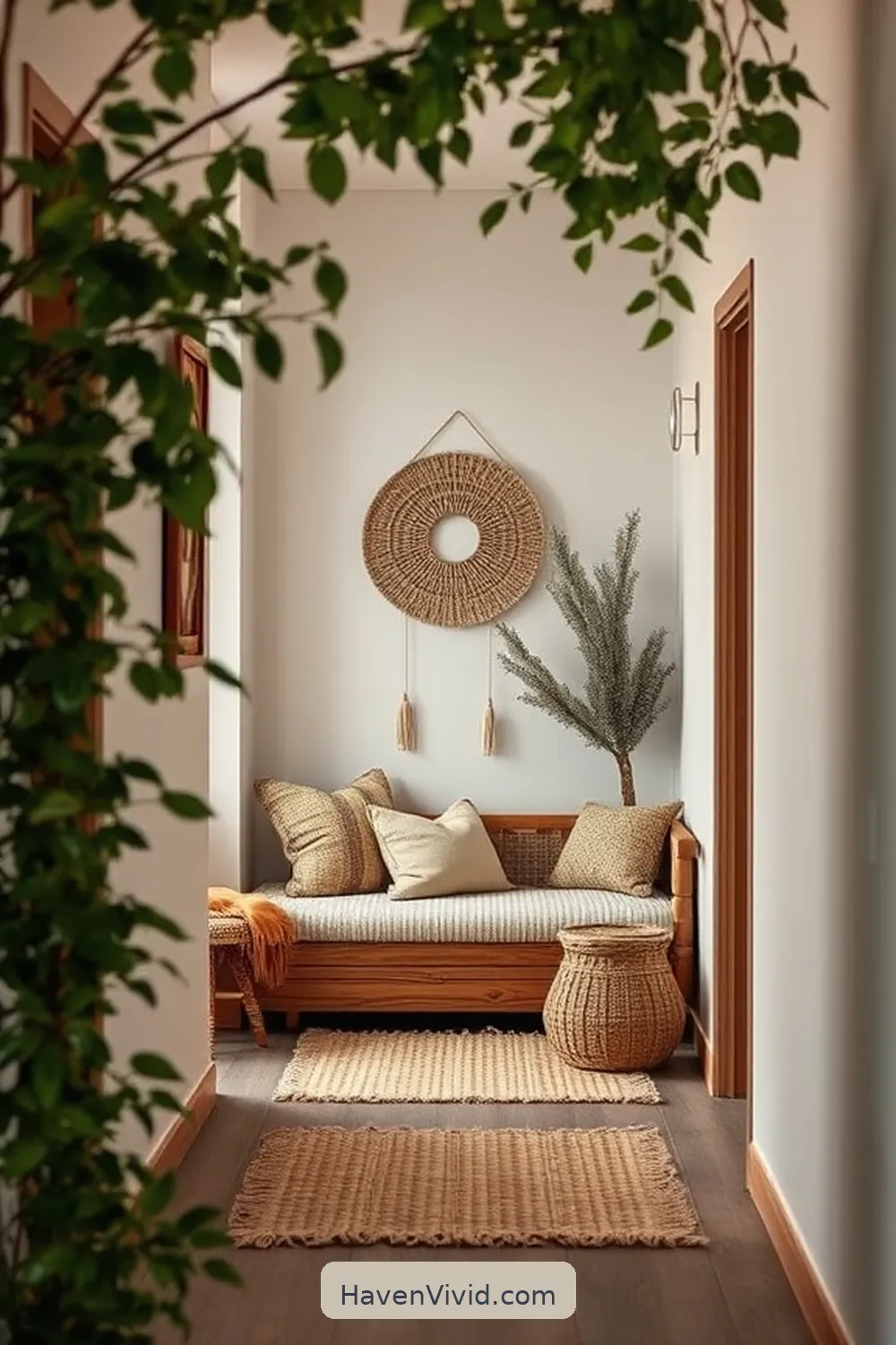 12 Ways to Enhance Farmhouse Living in Your Hallway Using Natural Fibers 7 Create a Cozy Seating Area With Natural Textiles for 12 Ways to Enhance Farmhouse Living in Your Hallway Using Natural Fibers