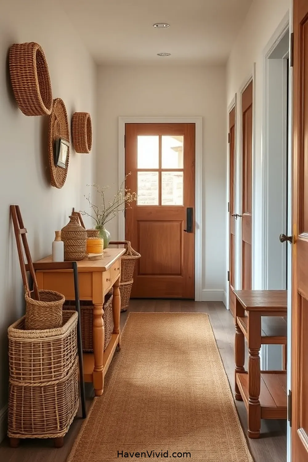 12 Ways to Enhance Farmhouse Living in Your Hallway Using Natural Fibers 12 Opt for Wooden Furniture With Natural Finishes for 12 Ways to Enhance Farmhouse Living in Your Hallway Using Natural Fibers