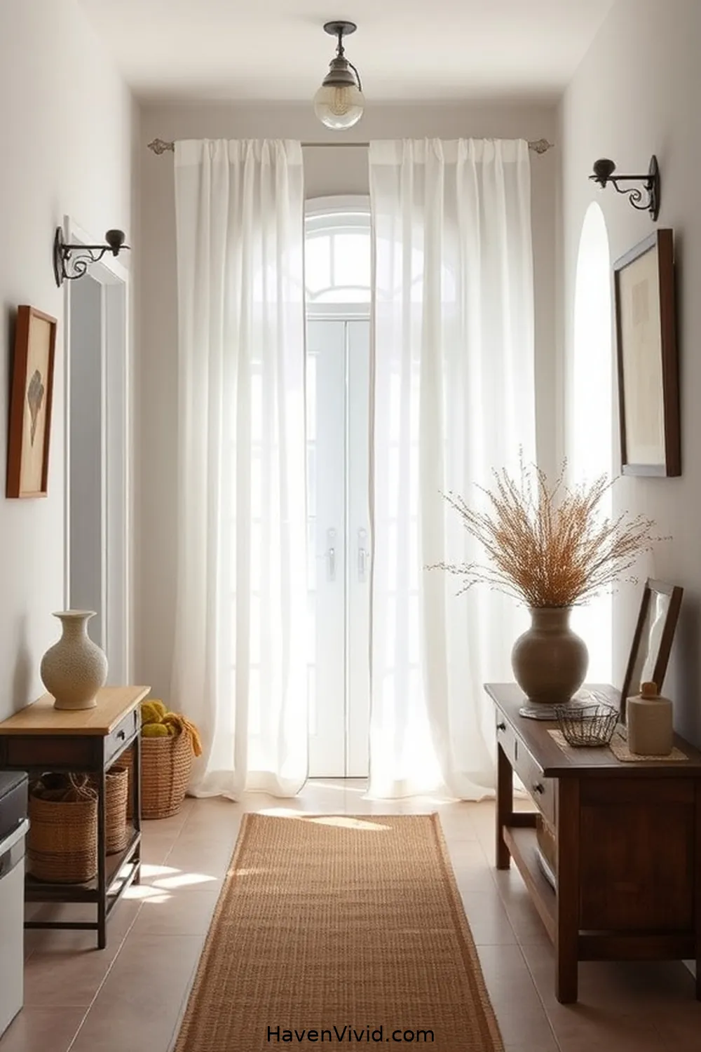 12 Ways to Enhance Farmhouse Living in Your Hallway Using Natural Fibers 10 Utilize Cotton or Linen Curtains for 12 Ways to Enhance Farmhouse Living in Your Hallway Using Natural Fibers