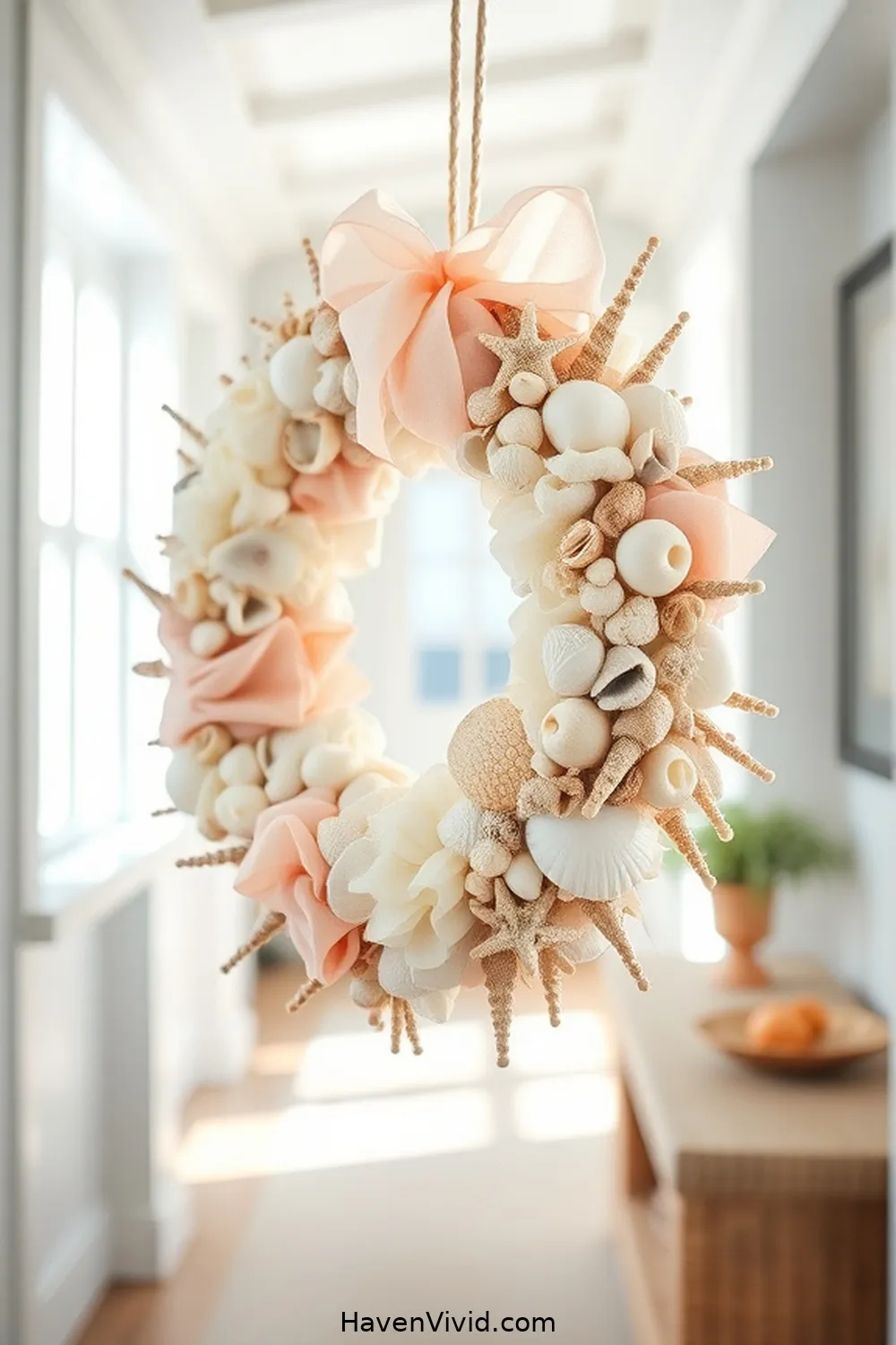 13 Creative Ways for Coastal Living in Your Hallway Using Upcycled Fabric 7 Seashell and Fabric Wreaths for a Welcoming Touch for 13 Creative Ways for Coastal Living in Your Hallway Using Upcycled Fabric