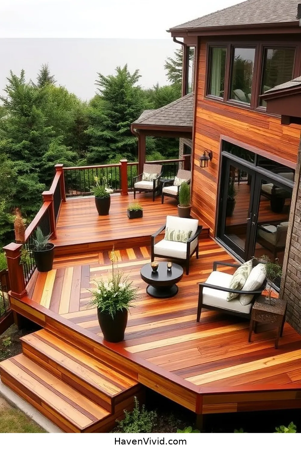 13 Creative Ways for Eco-Friendly Outdoor Living Using Recycled Wood Patios 10 Design a Multi-Level Deck With Mixed Wood Types for 13 Creative Ways for Eco-Friendly Outdoor Living Using Recycled Wood Patios
