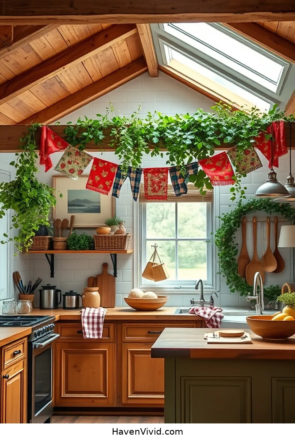 13 Creative Ways for Farmhouse Living in Your Kitchen Using Upcycled Fabric 7 Charming Fabric Banner or Garland for 13 Creative Ways for Farmhouse Living in Your Kitchen Using Upcycled Fabric