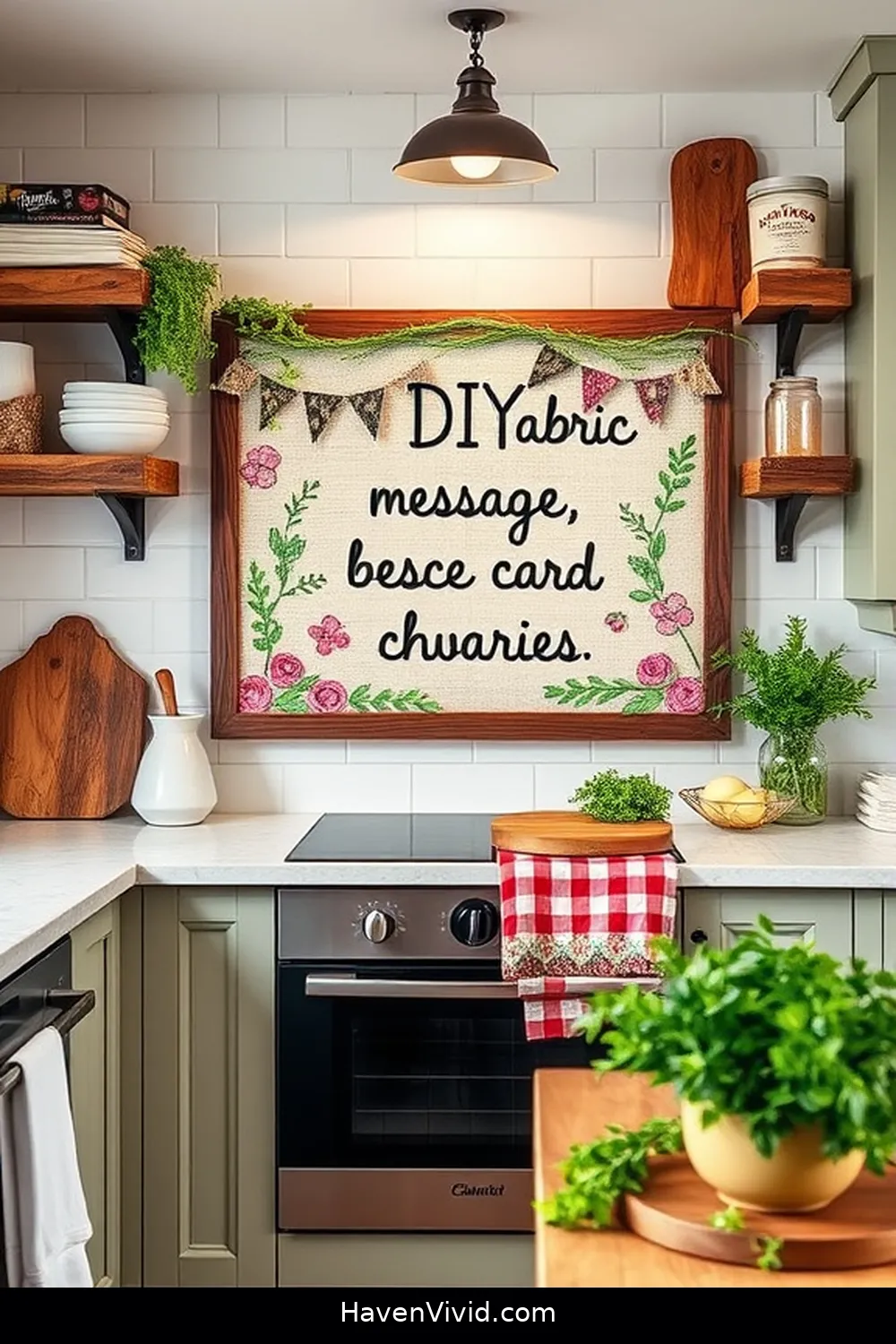 13 Creative Ways for Farmhouse Living in Your Kitchen Using Upcycled Fabric 4 DIY Fabric Message Board for 13 Creative Ways for Farmhouse Living in Your Kitchen Using Upcycled Fabric