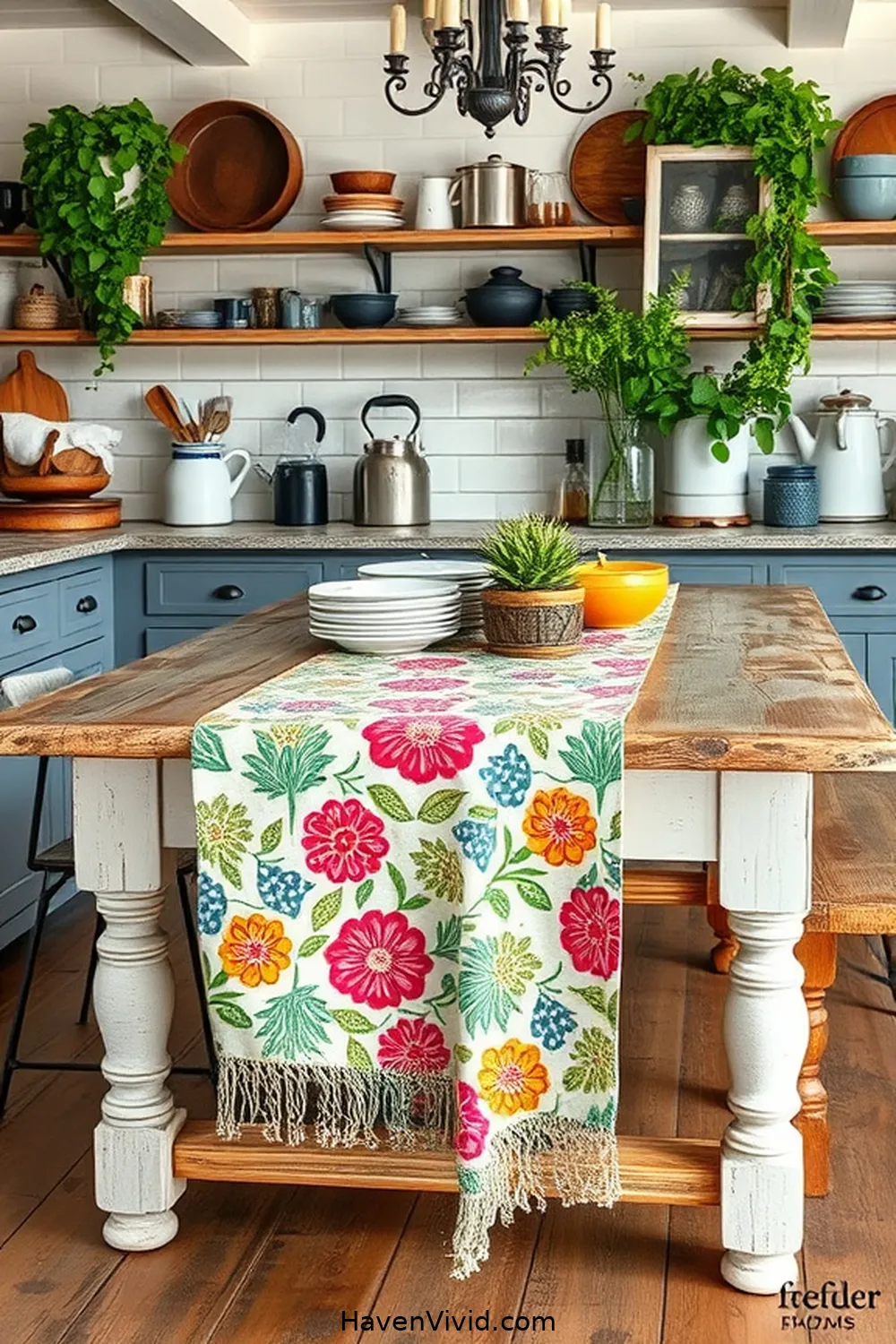 13 Creative Ways for Farmhouse Living in Your Kitchen Using Upcycled Fabric 2 Upcycled Fabric Table Runner for 13 Creative Ways for Farmhouse Living in Your Kitchen Using Upcycled Fabric