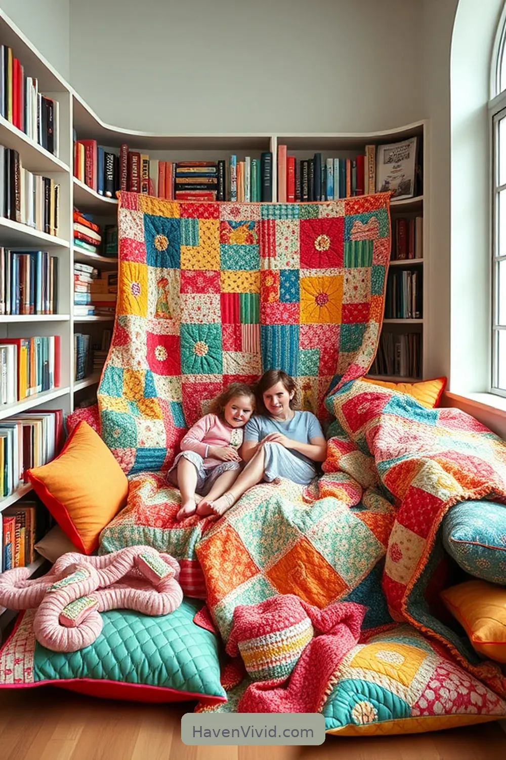 13 Creative Ways for Using Upcycled Fabric in Family-Friendly Library Spaces 13 Quilted Blankets for Cozy Corner Spaces for 13 Creative Ways for Using Upcycled Fabric in Family-Friendly Library Spaces