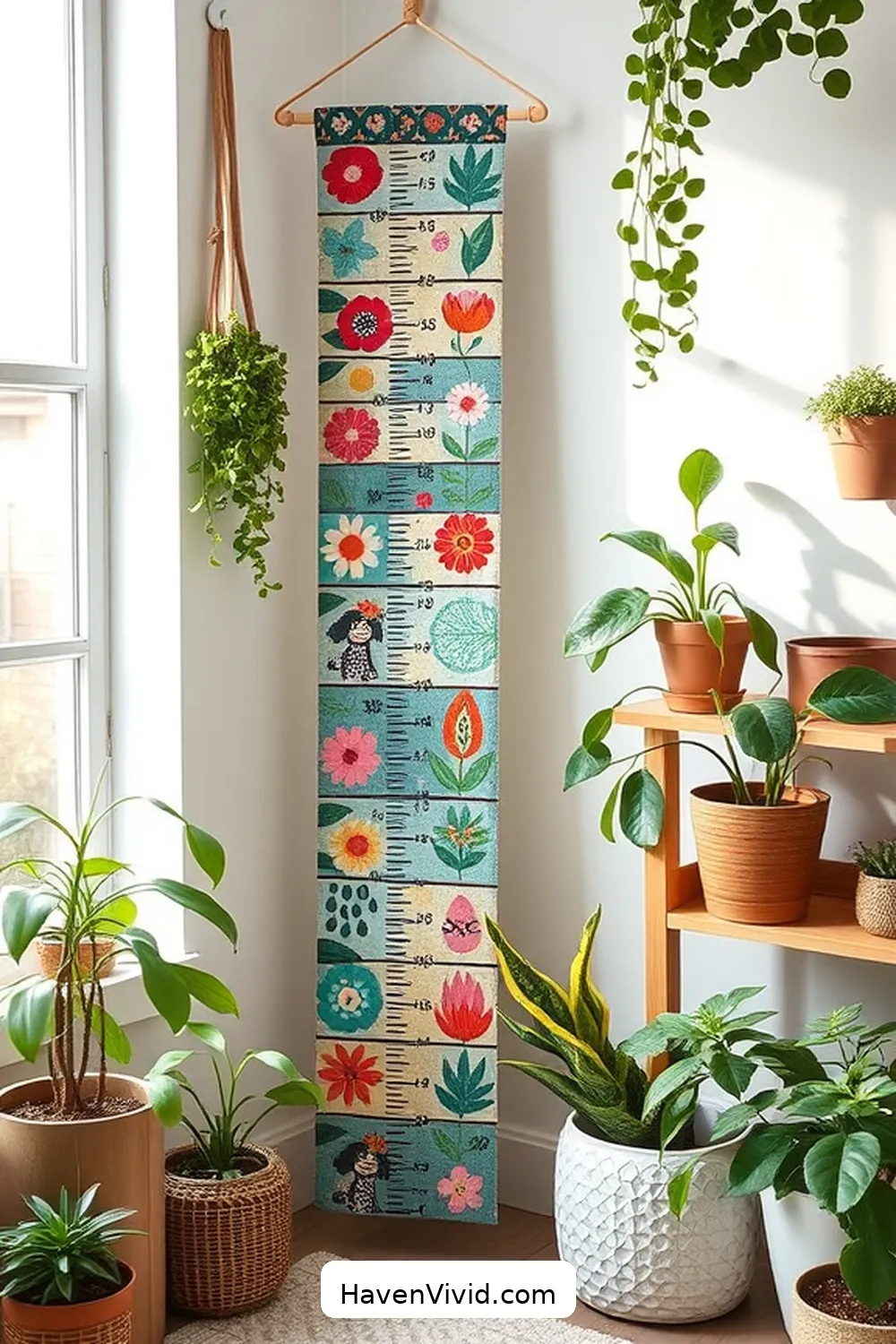 13 Creative Ways for Using Upcycled Fabric in Urban Nursery Living 9 Personalized Fabric Growth Charts for 13 Creative Ways for Using Upcycled Fabric in Urban Nursery Living