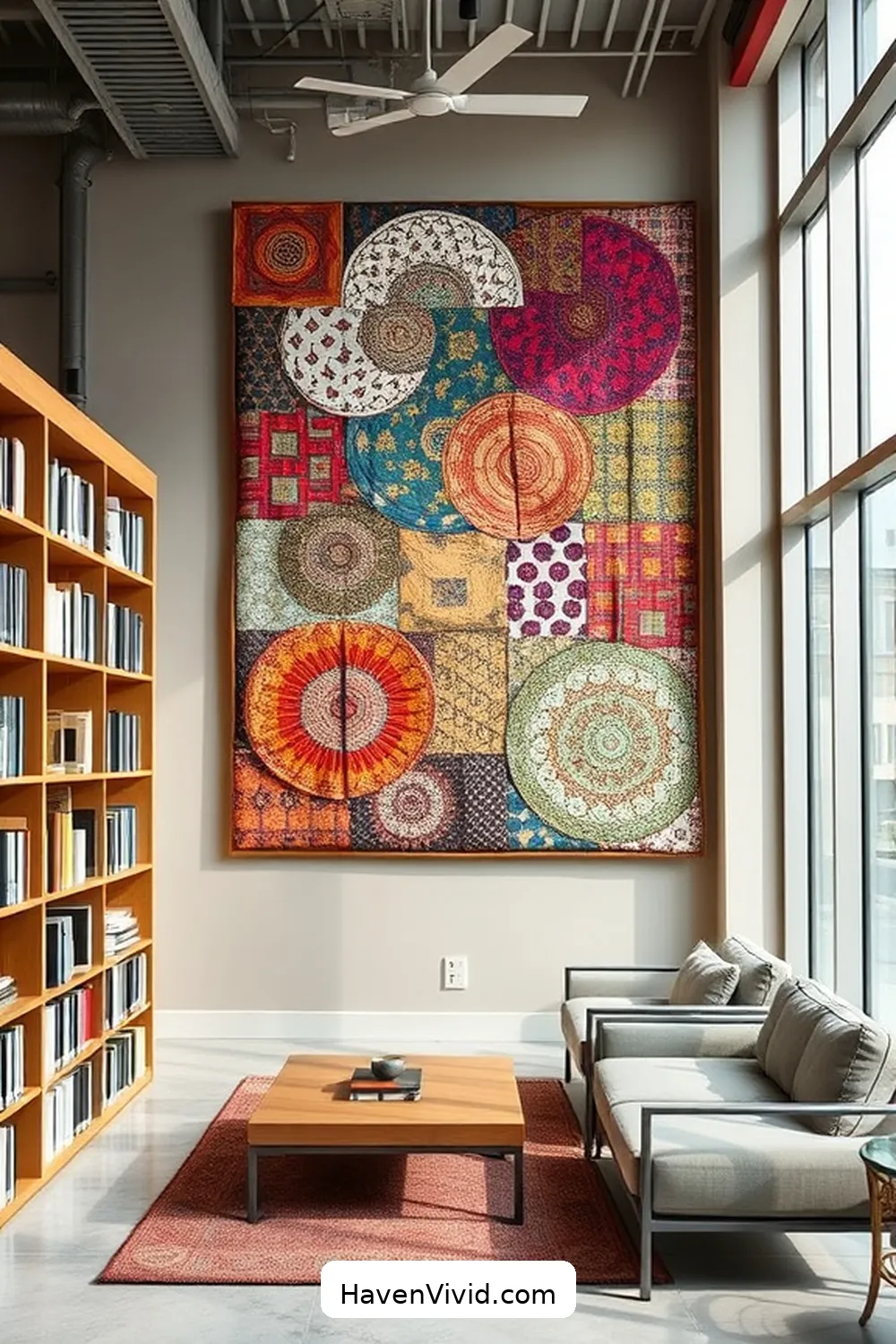 13 Innovative Ways of Using Reclaimed Materials in Urban Library Living 5 Repurposed Textile Wall Art for 13 Innovative Ways of Using Reclaimed Materials in Urban Library Living