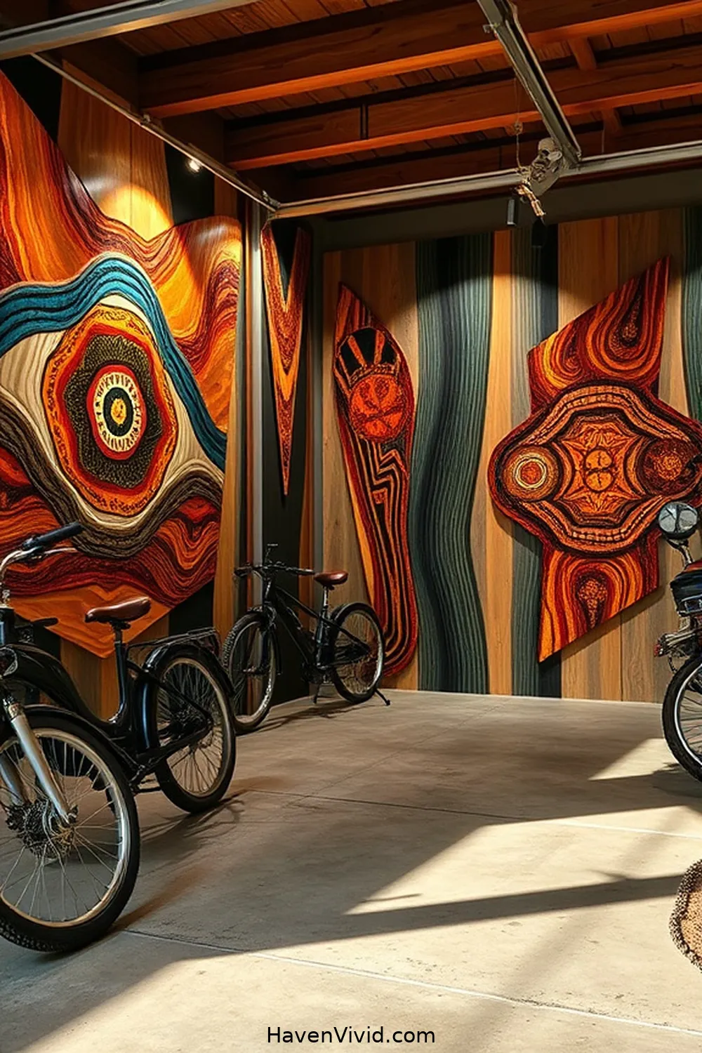 13 Inspiring Ways for Urban Living in Your Garage Using Recycled Wood 4 Creative Wall Art for 13 Inspiring Ways for Urban Living in Your Garage Using Recycled Wood
