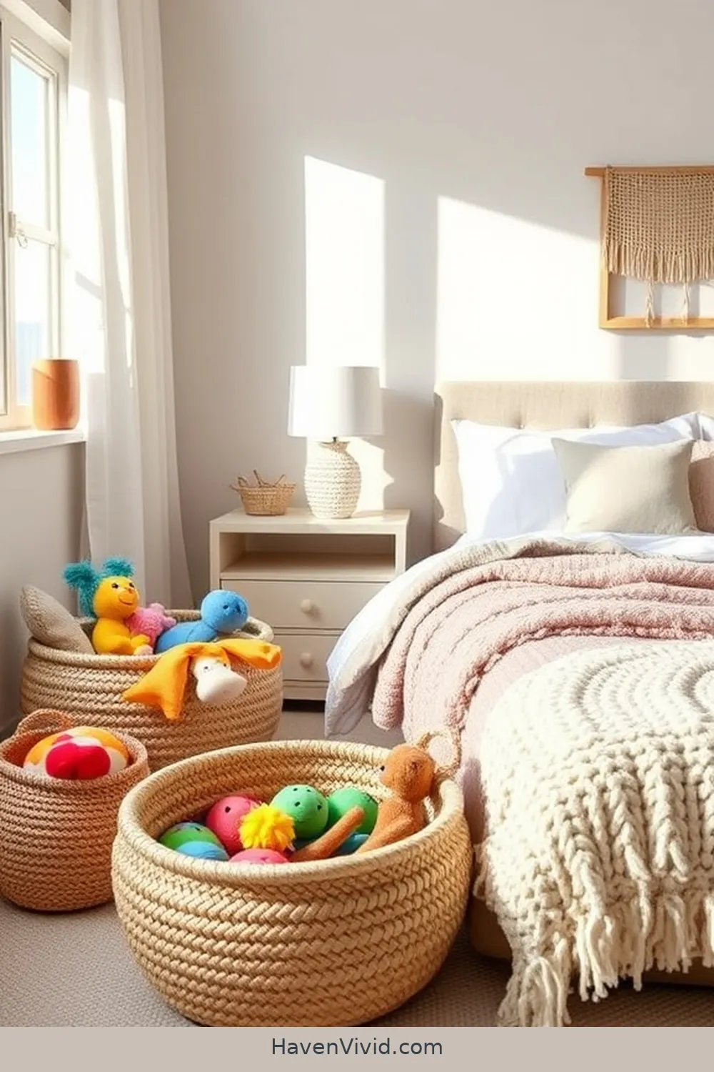 13 Natural Fiber Essentials for a Family-Friendly Bedroom 9 Sisal Basket Storage for 13 Natural Fiber Essentials for a Family-Friendly Bedroom