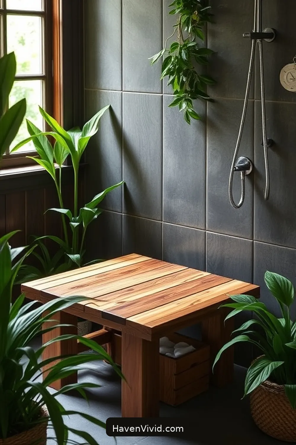 13 Tips for Family-Friendly Living in Bathrooms Using Recycled Wood 5 Build a Wooden Shower Bench for 13 Tips for Family-Friendly Living in Bathrooms Using Recycled Wood