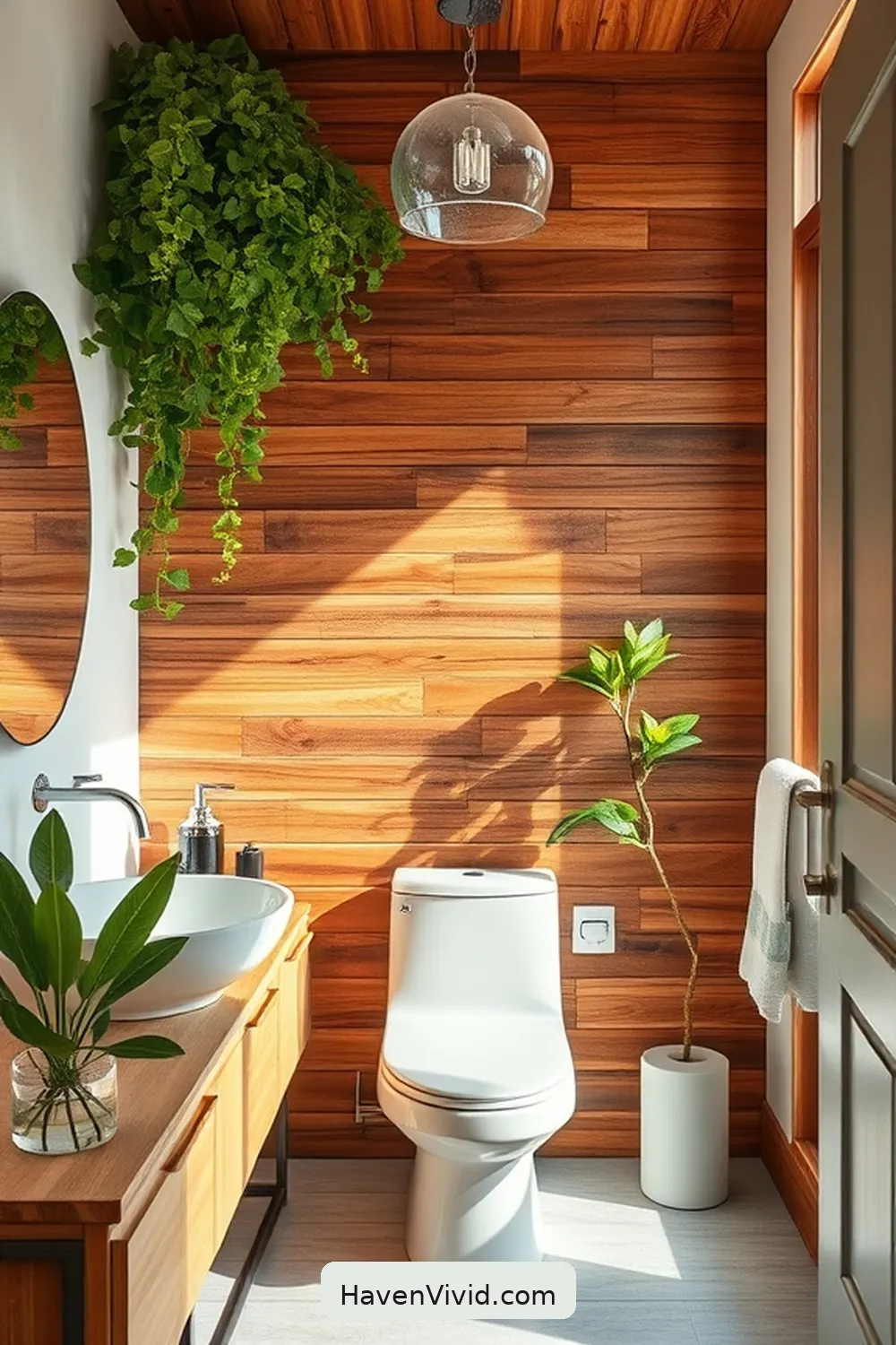 13 Tips for Family-Friendly Living in Bathrooms Using Recycled Wood 4 Create a Wooden Accent Wall for 13 Tips for Family-Friendly Living in Bathrooms Using Recycled Wood