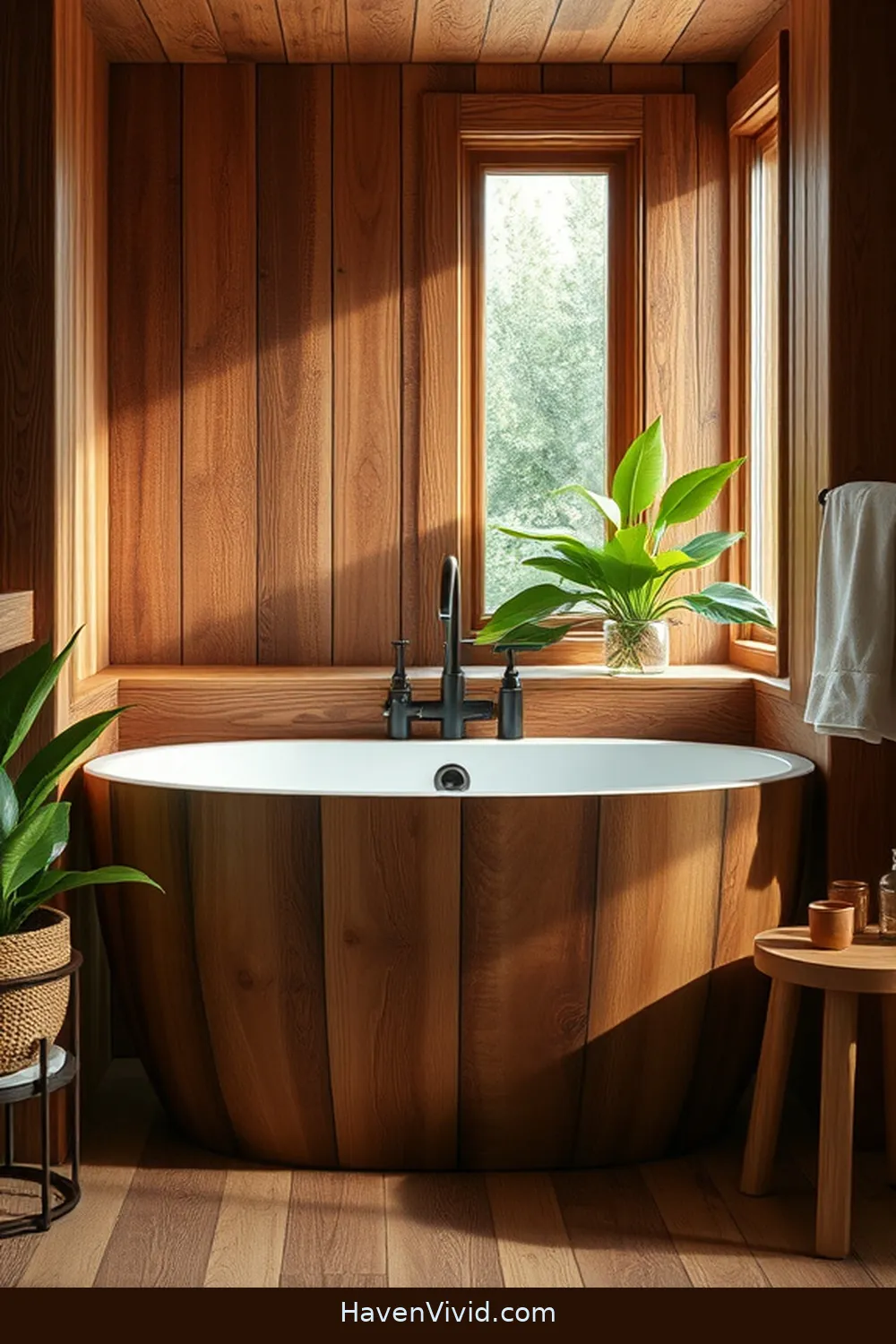 13 Tips for Family-Friendly Living in Bathrooms Using Recycled Wood 9 Design a Rustic Wooden Bathtub Surround for 13 Tips for Family-Friendly Living in Bathrooms Using Recycled Wood