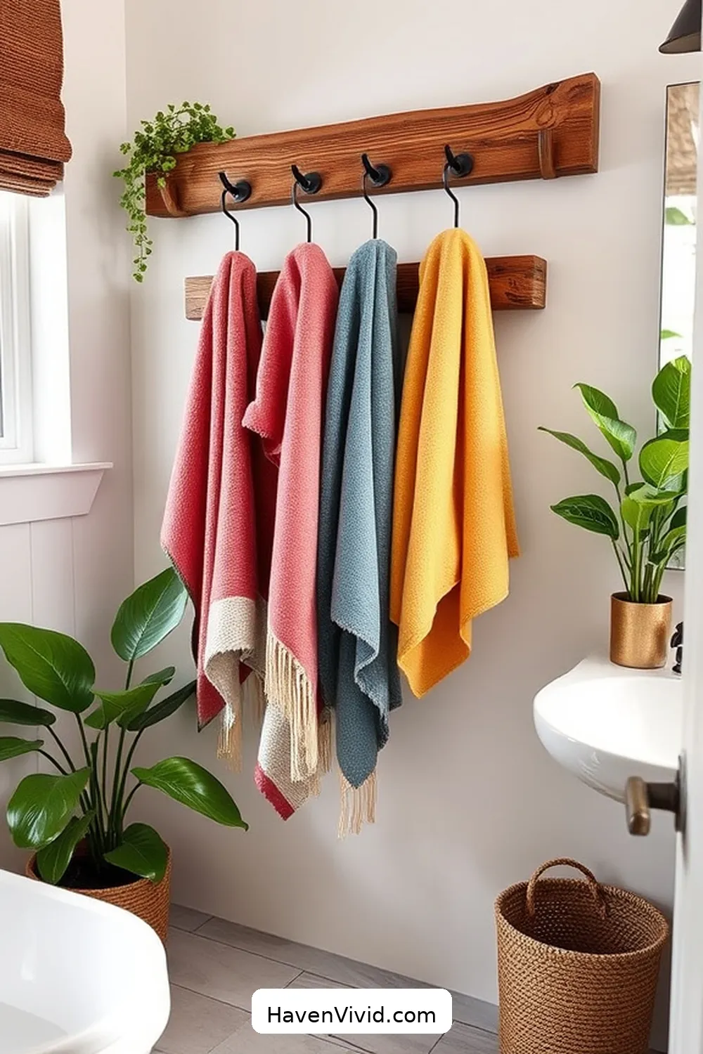 13 Tips for Family-Friendly Living in Bathrooms Using Recycled Wood 3 Install a Recycled Wood Towel Rack for 13 Tips for Family-Friendly Living in Bathrooms Using Recycled Wood