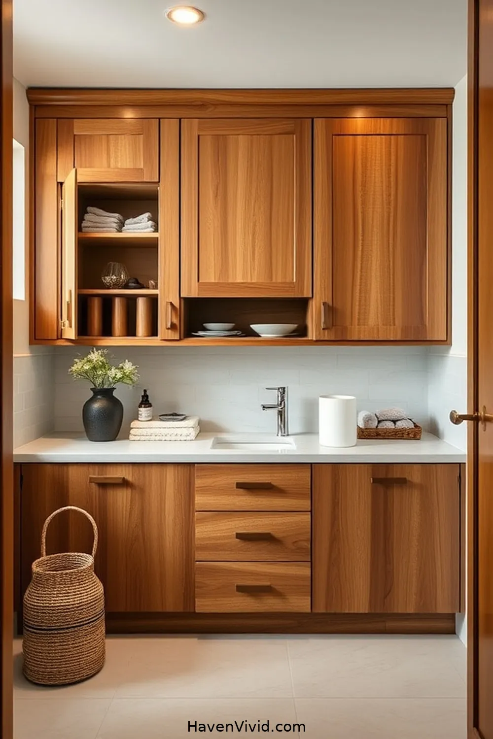13 Tips for Family-Friendly Living in Bathrooms Using Recycled Wood 10 Utilize Recycled Wood for Custom Cabinetry for 13 Tips for Family-Friendly Living in Bathrooms Using Recycled Wood
