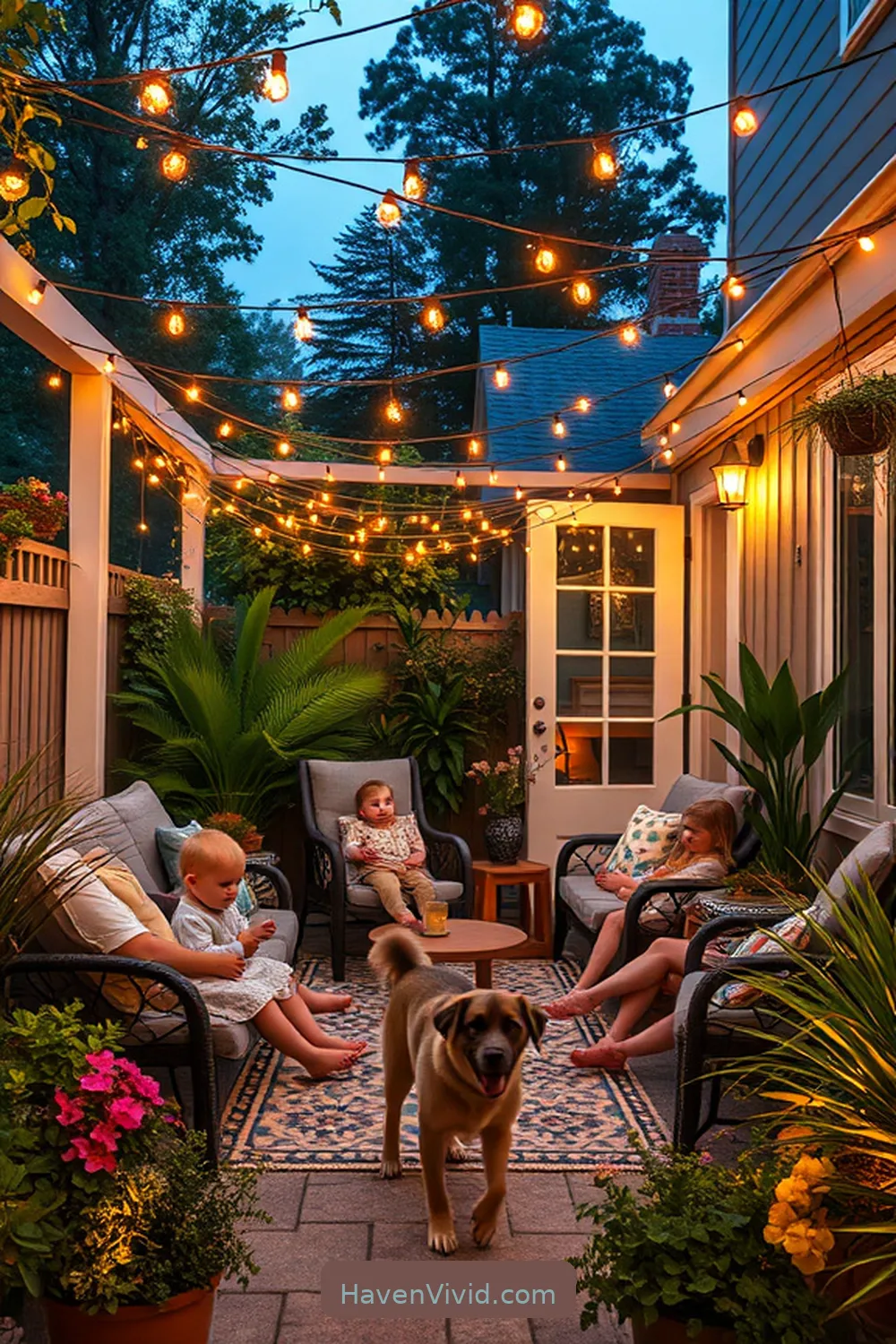 13 Tips for Family-Friendly Living on Your Patio Using Solar-Powered Lights 7 Add Solar-Powered Fairy Lights for Whimsy for 13 Tips for Family-Friendly Living on Your Patio Using Solar-Powered Lights