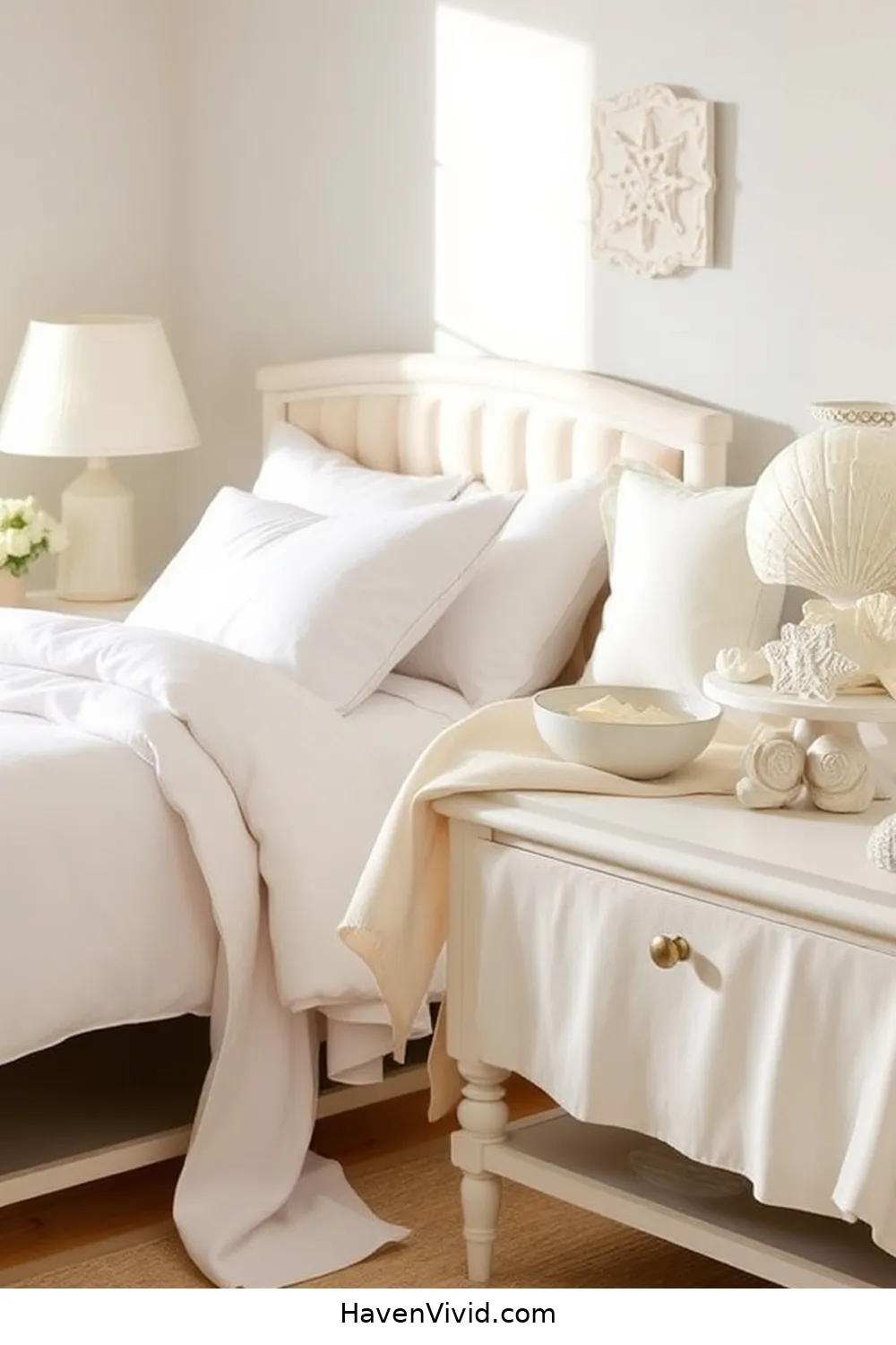 Add Organic Cotton Table Linens for Nightstands for 13 Ways to Achieve Coastal Living in Your Bedroom Using Organic Cotton