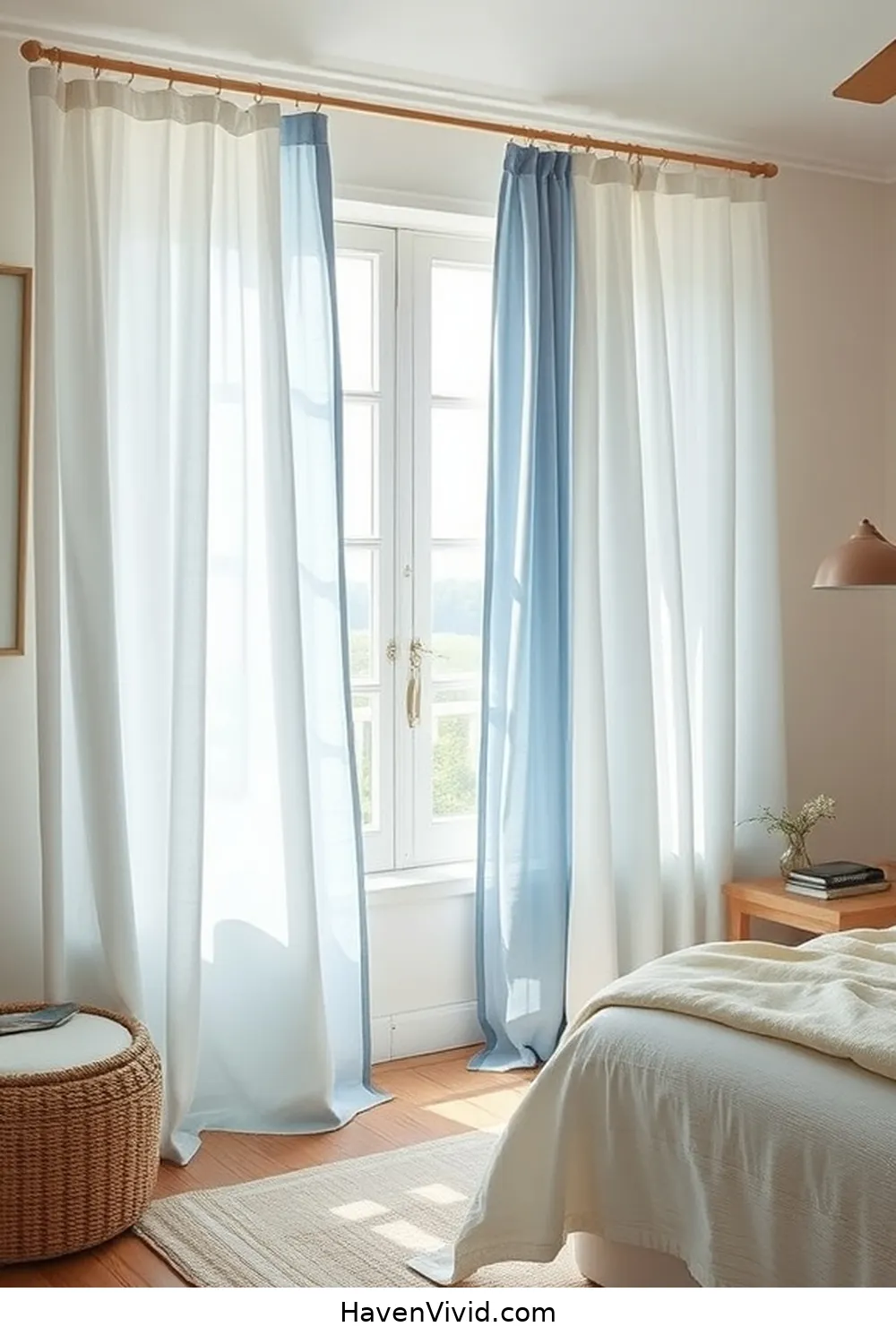 Incorporate Organic Cotton Curtains for Softness for 13 Ways to Achieve Coastal Living in Your Bedroom Using Organic Cotton