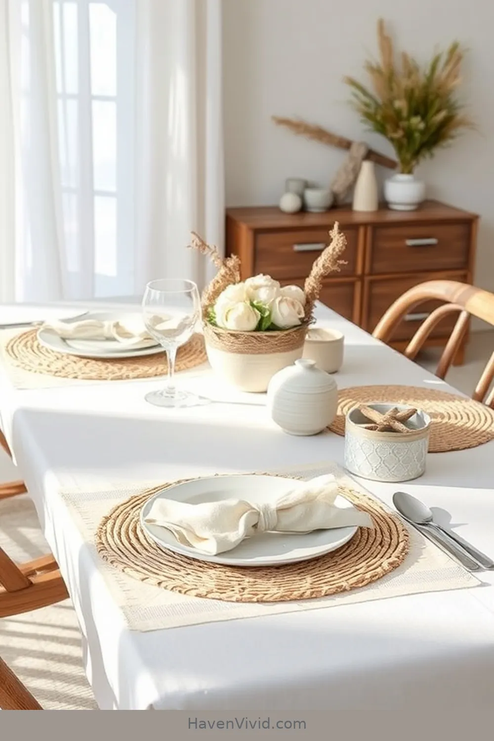 13 Ways to Achieve Coastal Living in Your Dining Room Using Organic Cotton 7 Layer Organic Cotton Placemats for Texture and Depth for 13 Ways to Achieve Coastal Living in Your Dining Room Using Organic Cotton