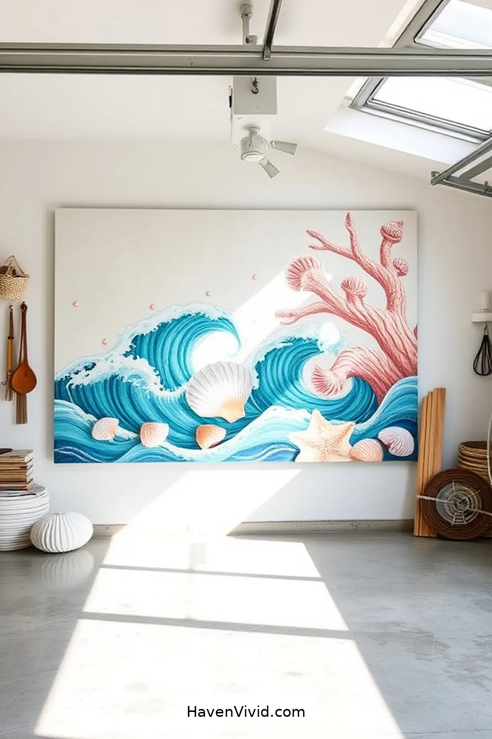 13 Ways to Achieve Coastal Living in Your Garage Using Organic Cotton 6 Hang Organic Cotton Wall Art for a Touch of Coastal Charm for 13 Ways to Achieve Coastal Living in Your Garage Using Organic Cotton
